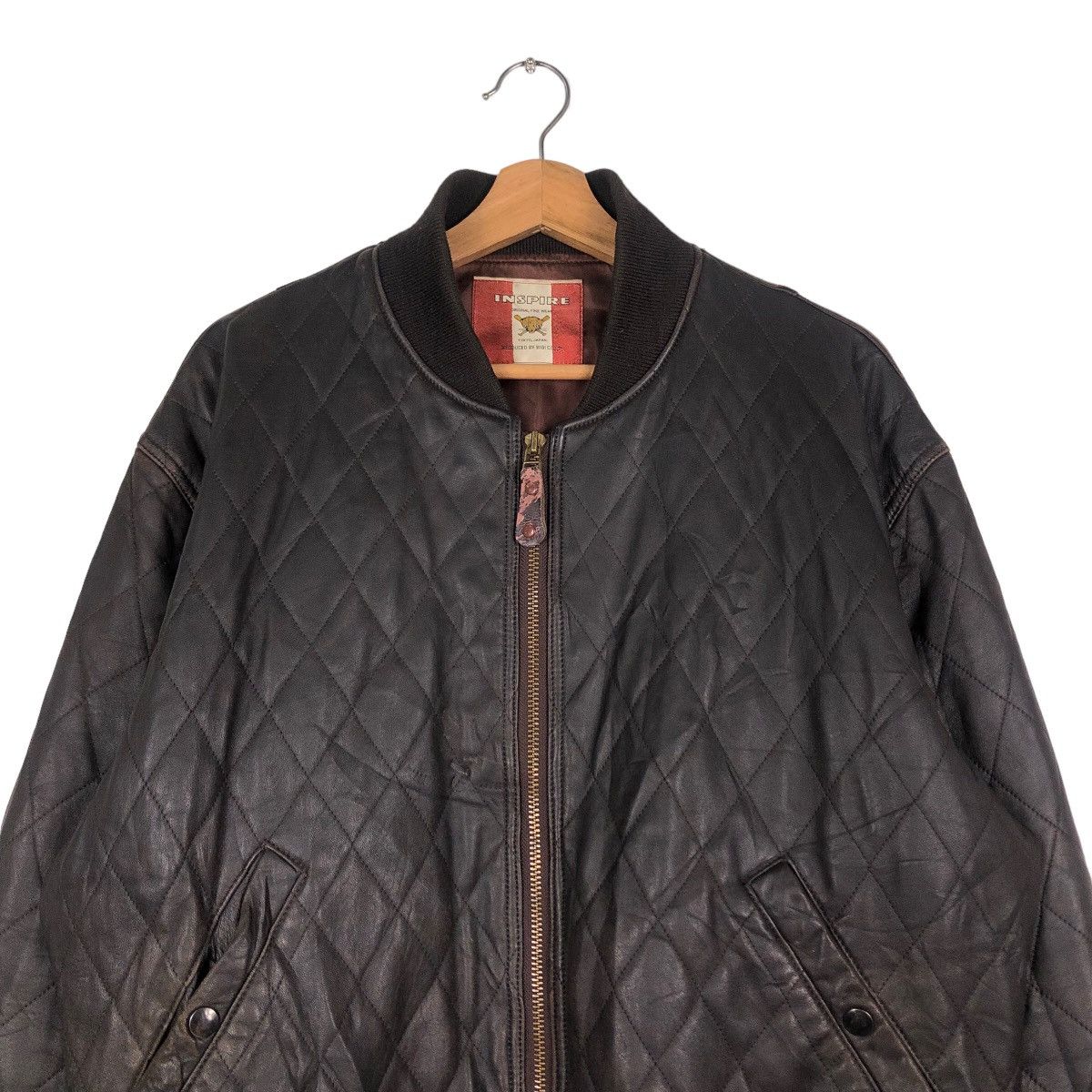 Japanese Brand 🔥Vintage Fly Leather Jacket Riot Military Bigi Japan Size US L / EU 52-54 / 3 - 3 Thumbnail