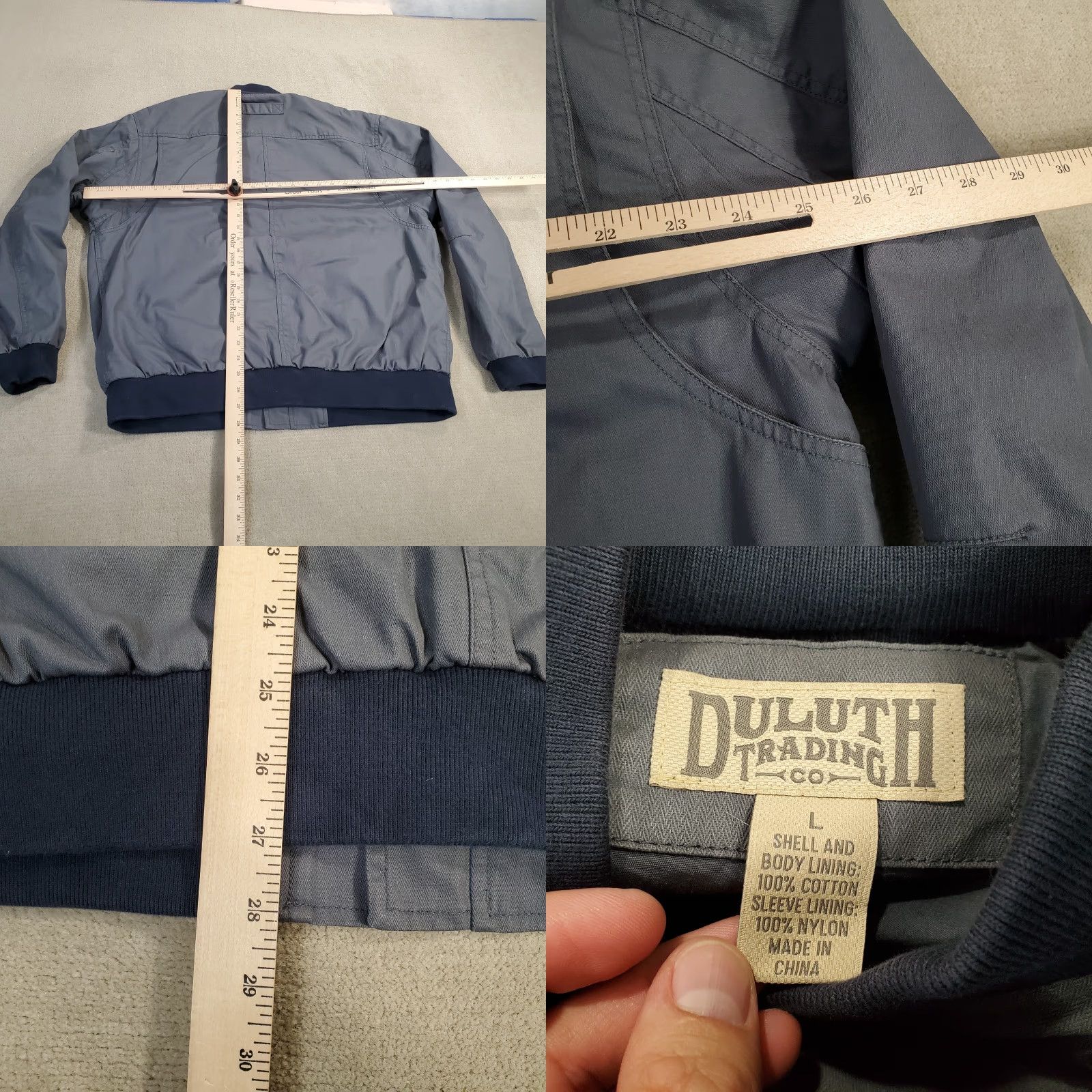 Vintage Duluth Bomber Jacket Mens L Blue You Bet Your Ace Flight Outer Zip Pockets Logo Vintage? No Size US L / EU 52-54 / 3 - 8 Thumbnail