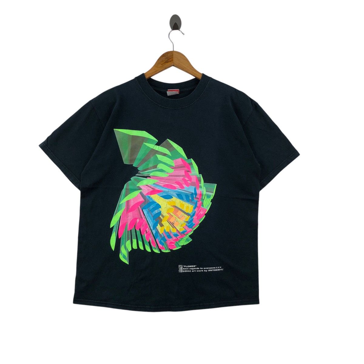 Vintage 02s FLOWER Artwork By Anydesign Aitch Tee Shirt Size US M / EU 48-50 / 2 - 1 Thumbnail
