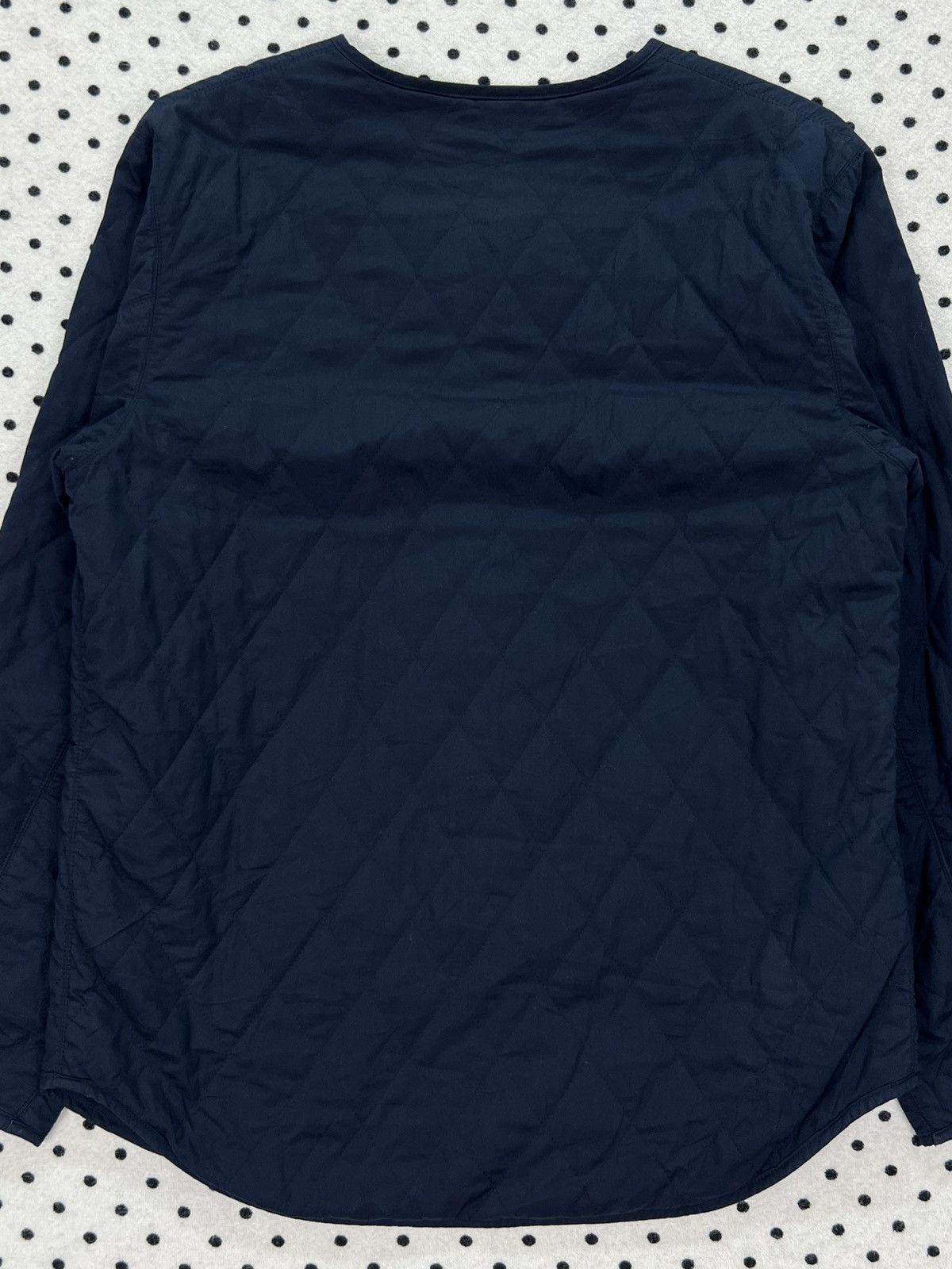 Orcival Orcival Navy Quilted Collarless Jacket Size XS / US 0-2 / IT 36-38 - 4 Thumbnail