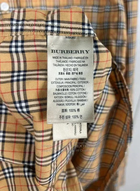 Burberry Burberry Yellow Plaid Cotton Men's Shirt. Size US M / EU 48-50 / 2 - 5 Thumbnail