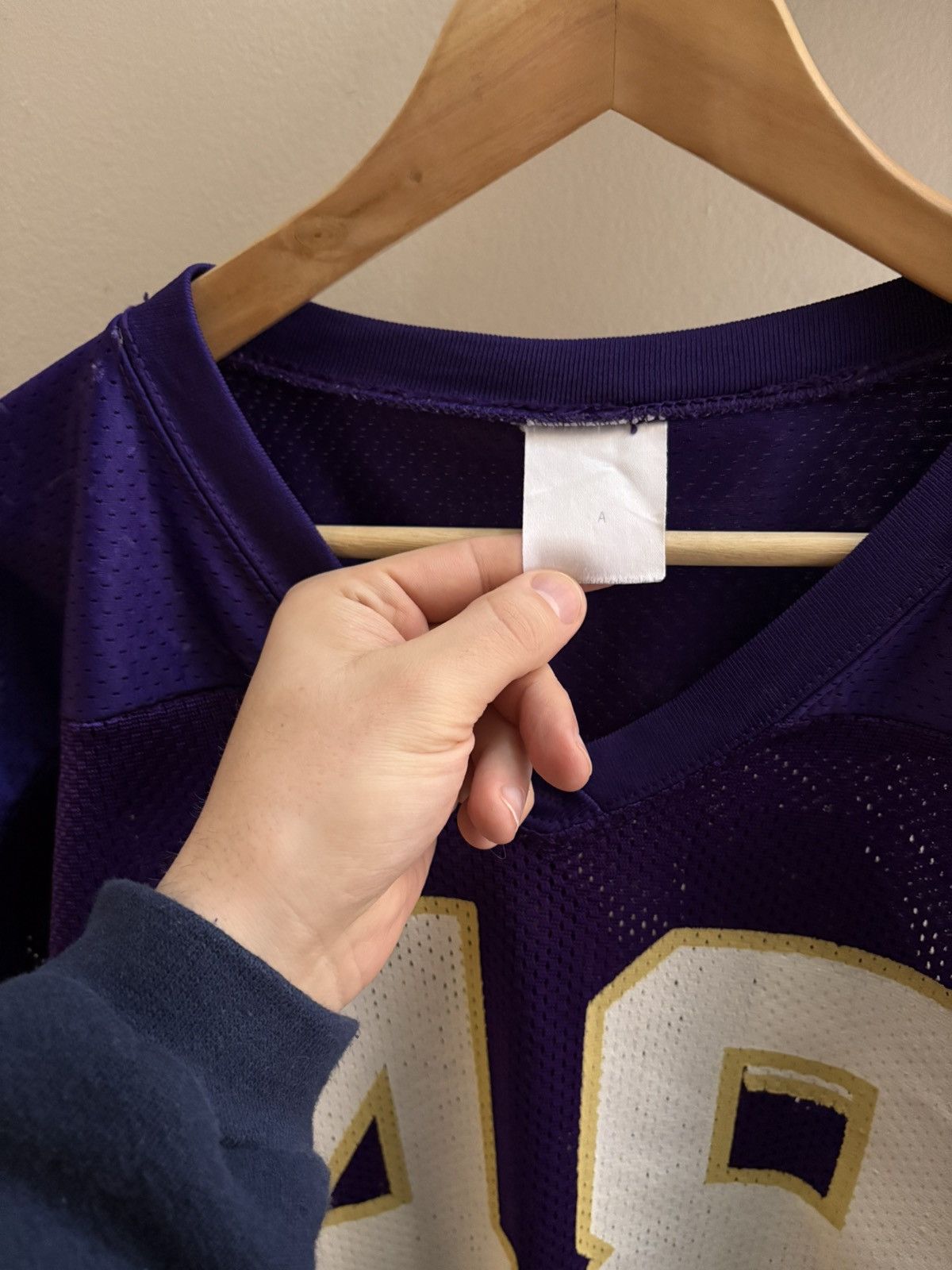 Vintage Sports Belle VTG 90s purple mesh NO. 48 football jersey L/XL Size US L / EU 52-54 / 3 - 4 Thumbnail