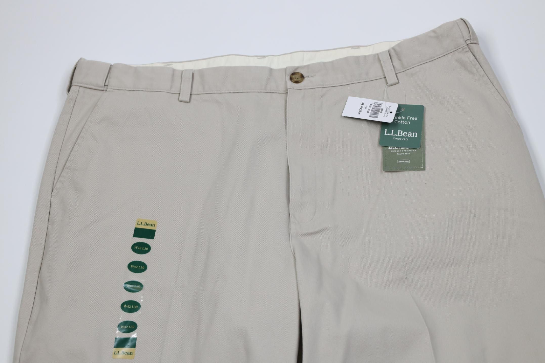 L.L. Bean Deadstock Vintage 90s Y2K LL Bean Wide Leg Chino Pants Beige Size US 42 / EU 58 - 2 Thumbnail