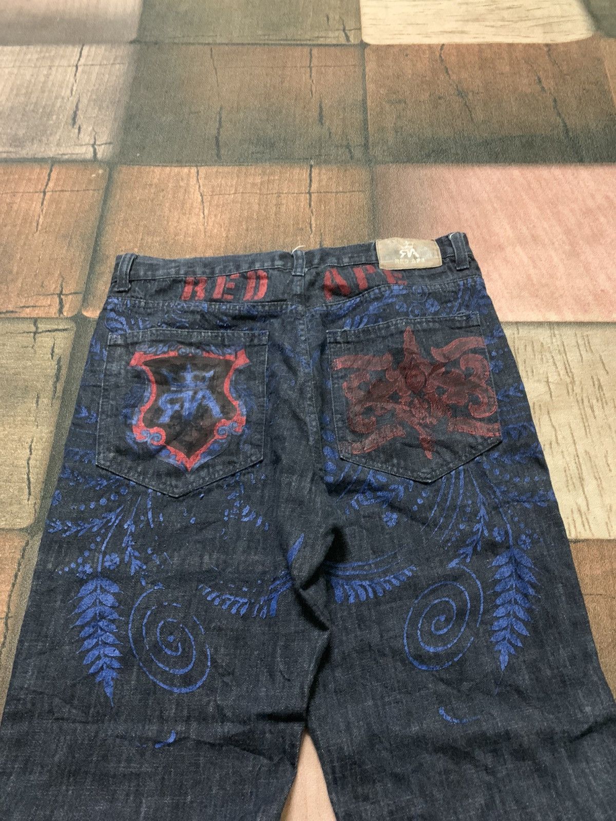 Affliction × JNCO CRAZY BAGGY red ape jeans with sick backhit Size US 36 / EU 52 - 8 Thumbnail