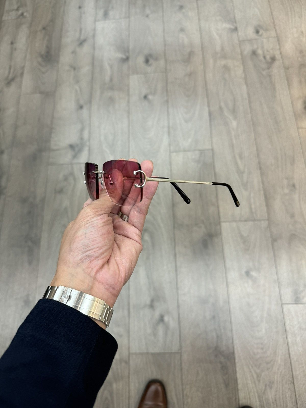 Cartier Cartier Platinum Big C with Custom Sunset Lenses Sunglasses Size ONE SIZE - 3 Thumbnail