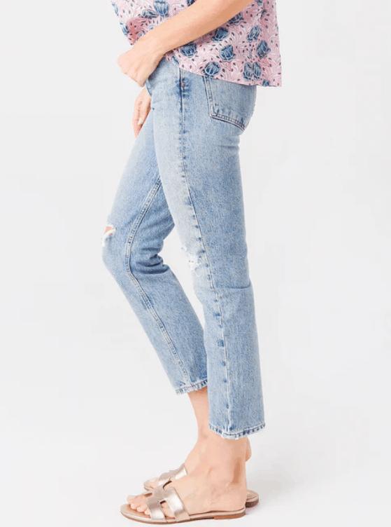 Agolde AGOLDE Riley High Rise Straight Crop Jean Distressed Cotton Size 32" / US 10 / IT 46 - 4 Thumbnail