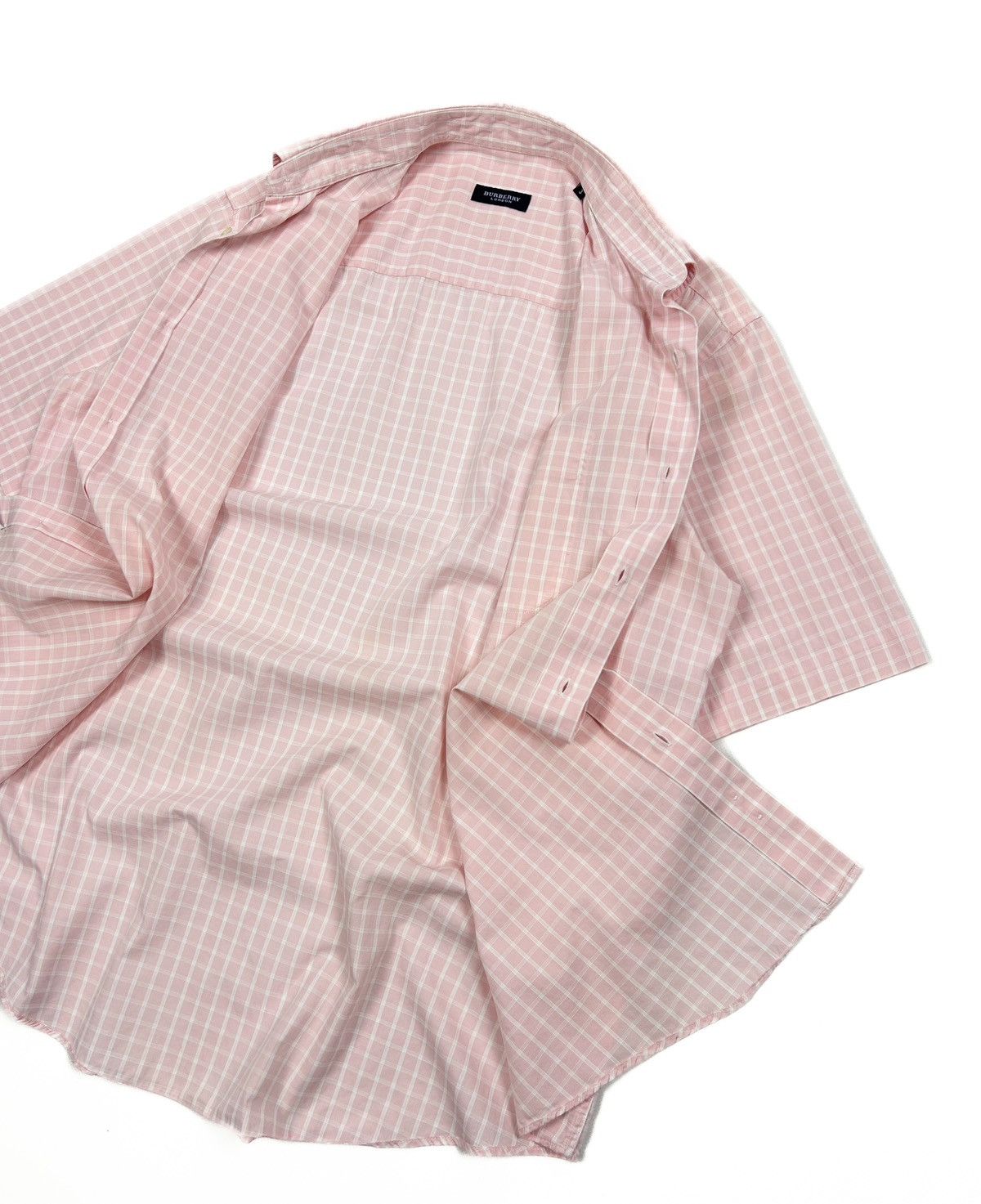 Burberry Vintage Burberry Pink Check Short Sleeve Button-Up Shirt M Size US M / EU 48-50 / 2 - 7 Thumbnail