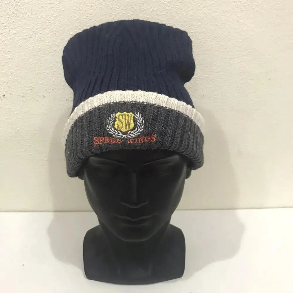 Japanese Brand × Vintage Speed Wings Small Logo Beanie Hat Size ONE SIZE - 2 Thumbnail