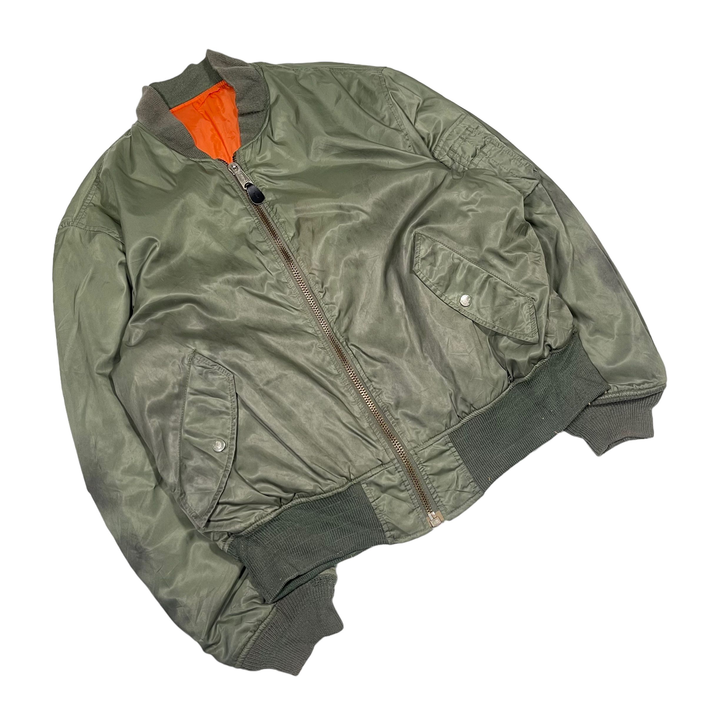 Vintage Vintage 1990s MA-1 Bomber Air Force Nylon Reversible Jacket Size US XL / EU 56 / 4 - 2 Thumbnail