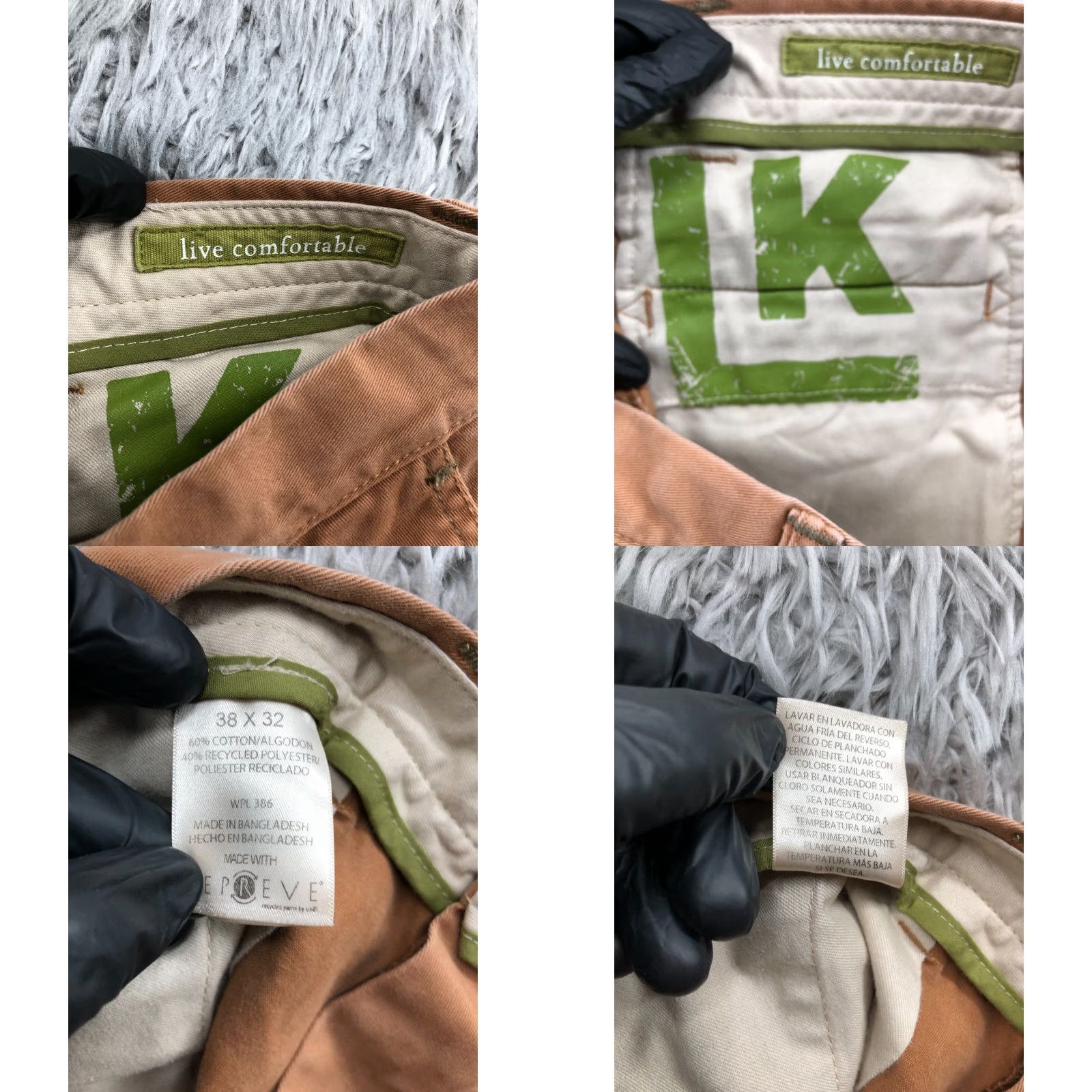 Vintage LK Chino Pants Size 38x32 Brown Straight Leg Medium Wash FLAW Size US 38 / EU 54 - 10 Thumbnail