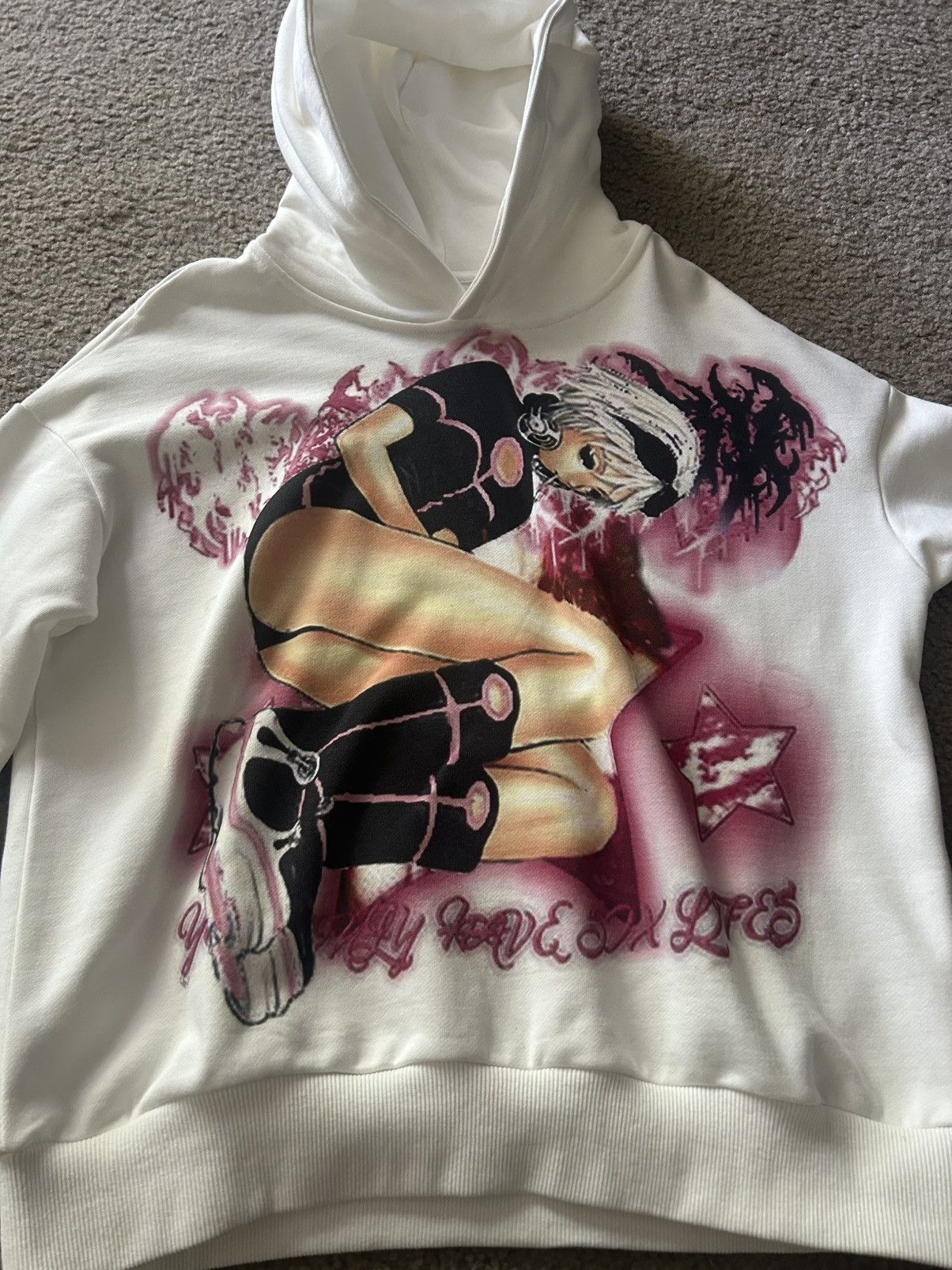 Designer × Vintage Droland Miller V5 White/Pink Hoodie Size US S / EU 44-46 / 1 - 2 Thumbnail