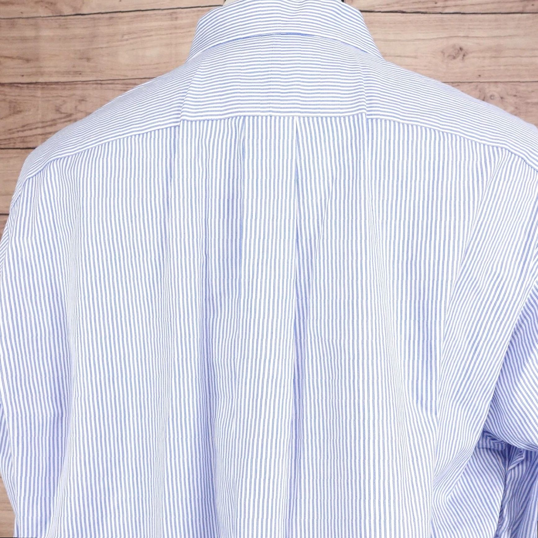 Michael Kors Michael Kors Dress Shirt Mens XL 17.5 34/35 Blue Stripe Cotton Regular Fit Size 46R - 5 Thumbnail