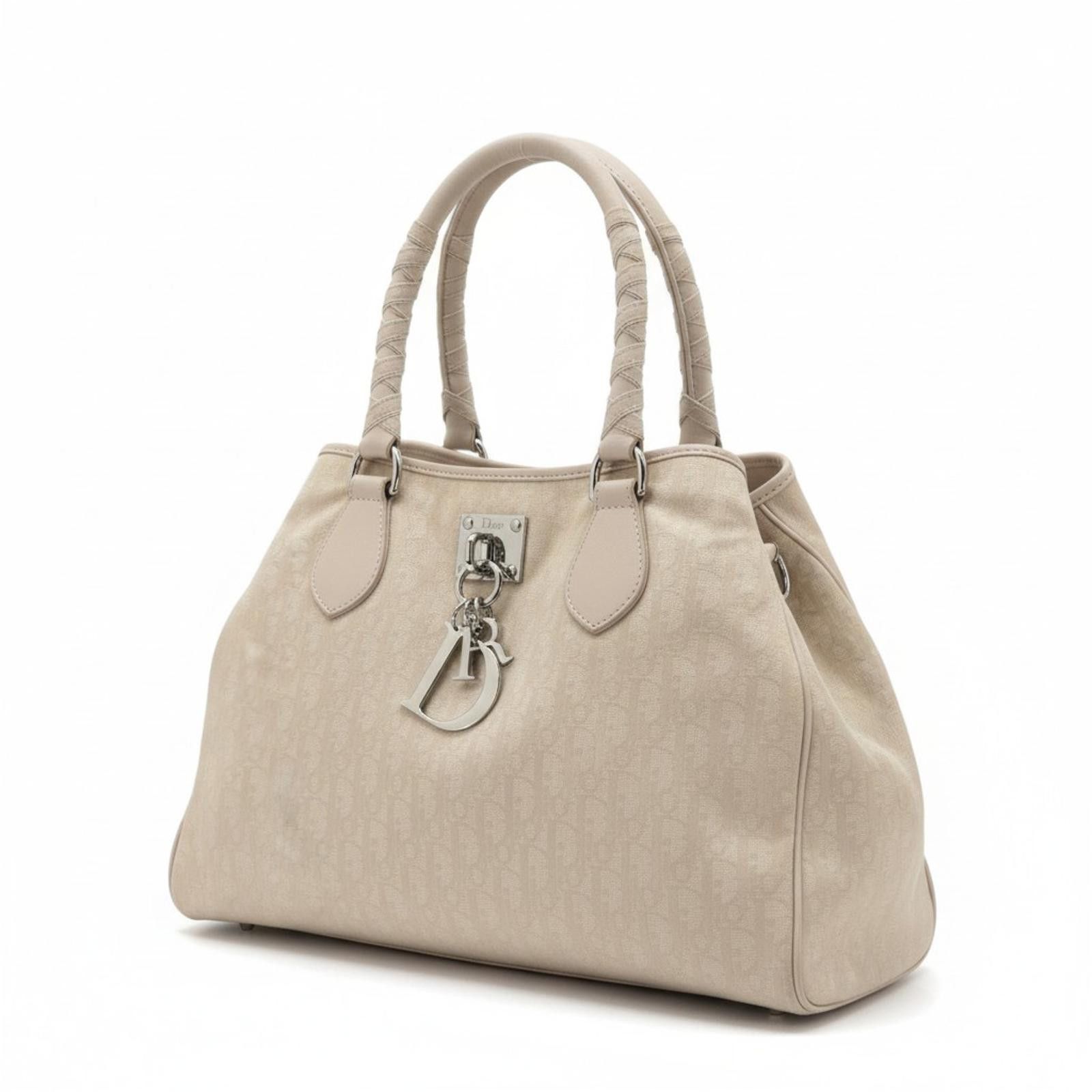 Dior Dior - Beige Monogram Canvas Handbag Size ONE SIZE - 1 Thumbnail