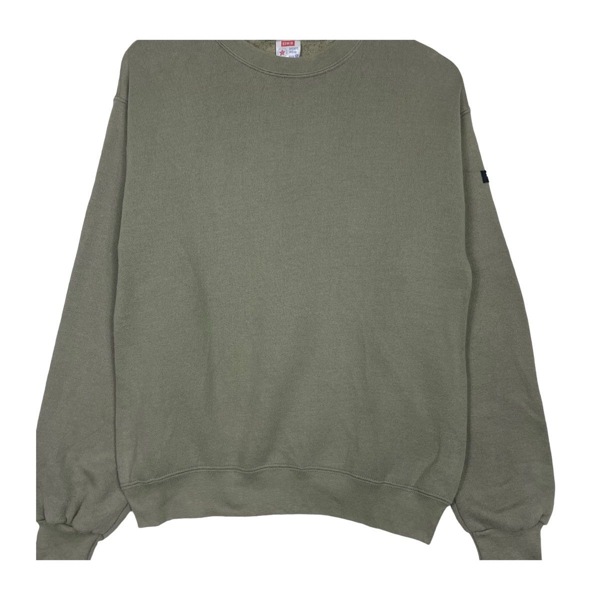 Japanese Brand × Vintage 💥90s PLAIN EDWIN DUSTY GREEN CREWNECK SWEATSHIRT Size US S / EU 44-46 / 1 - 6 Thumbnail