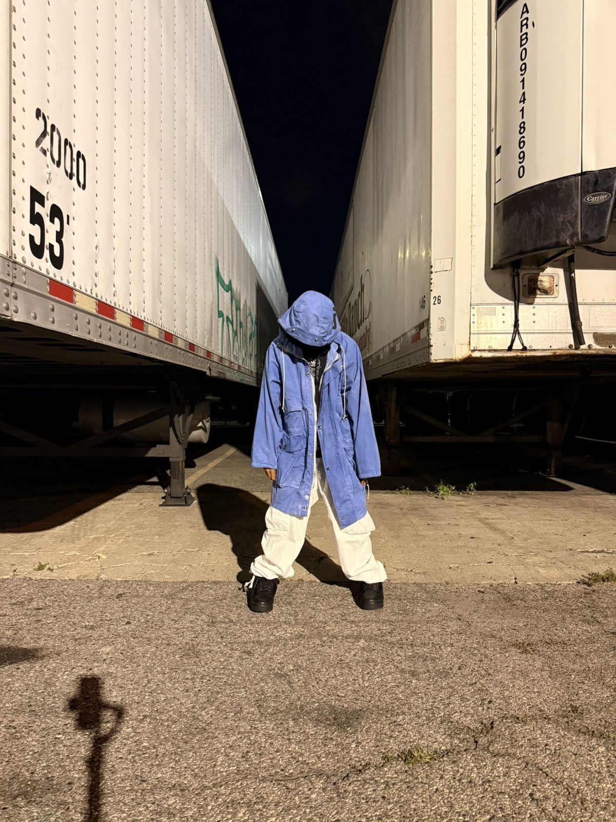 Acne Studios Acne Studios Hooded Parka in Washed Sky Blue Size US L / EU 52-54 / 3 - 9 Thumbnail