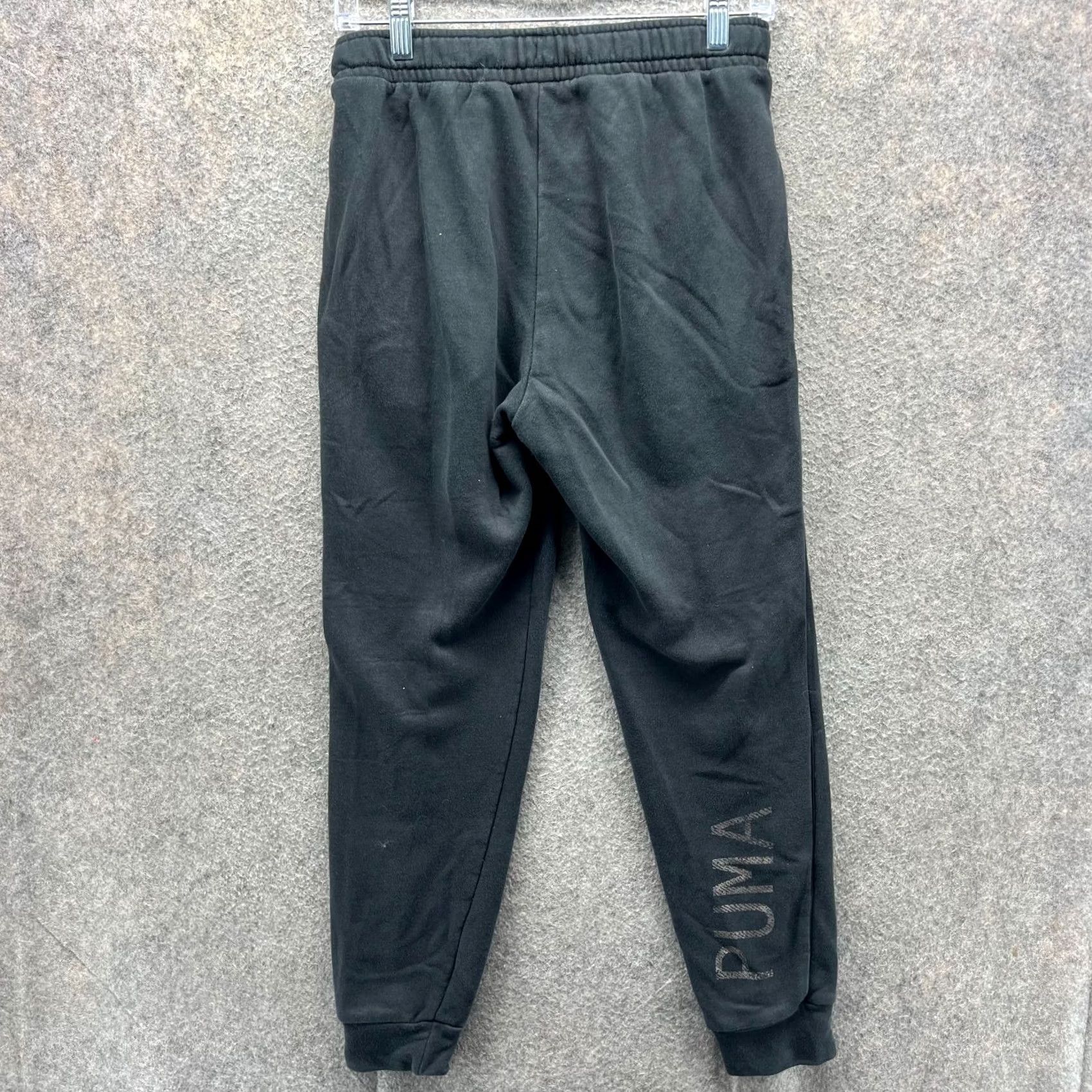Puma PUMA Sweatpants Mens Medium Black Fleece Joggers Drawstring Cuffed Logo Athletic Pants Size US 31 - 2 Thumbnail