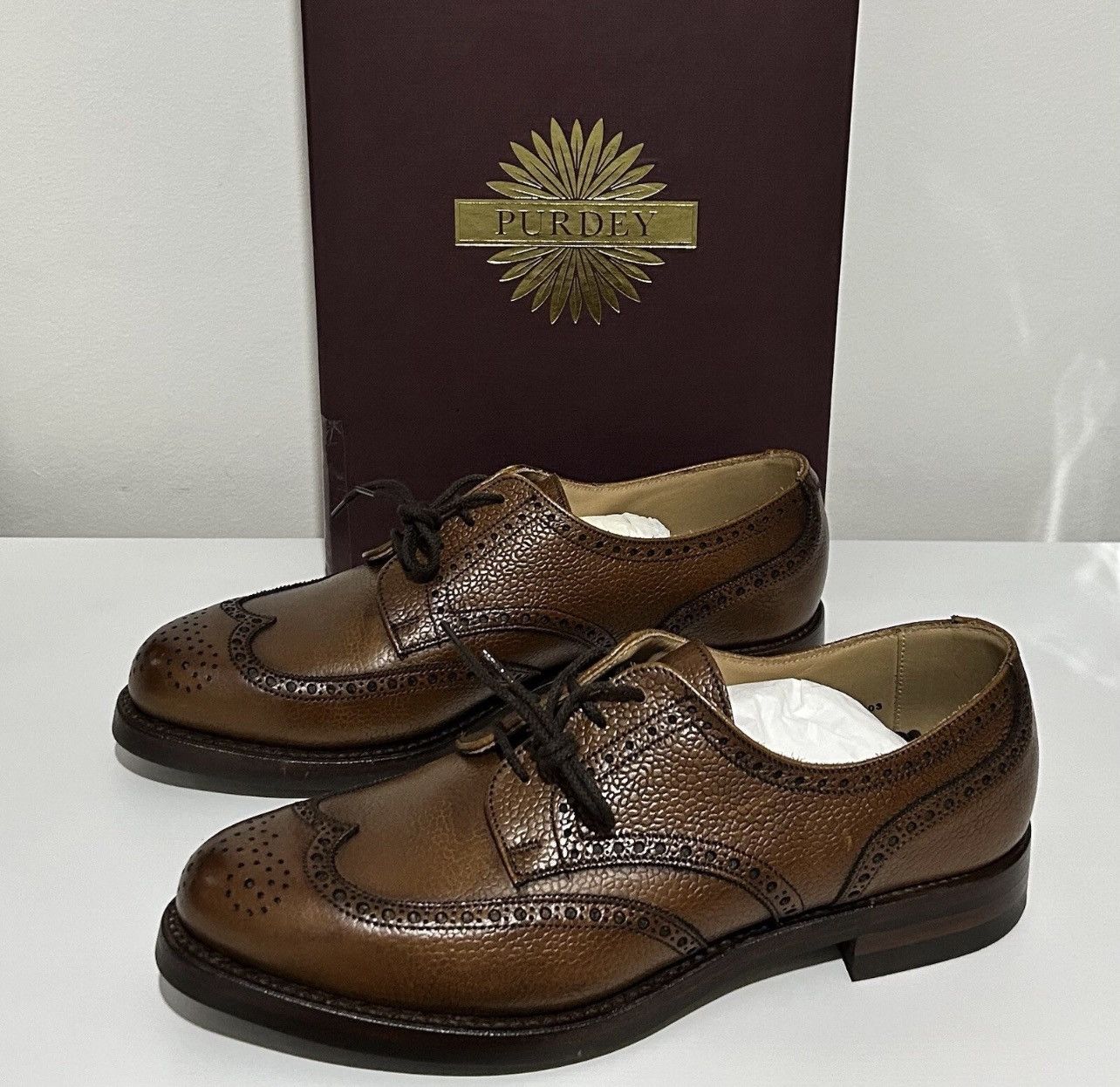 Purdey Purdey Women’s Calf Leather Brogue Size-7.5 UK Size US 10 / IT 40 - 1 Thumbnail