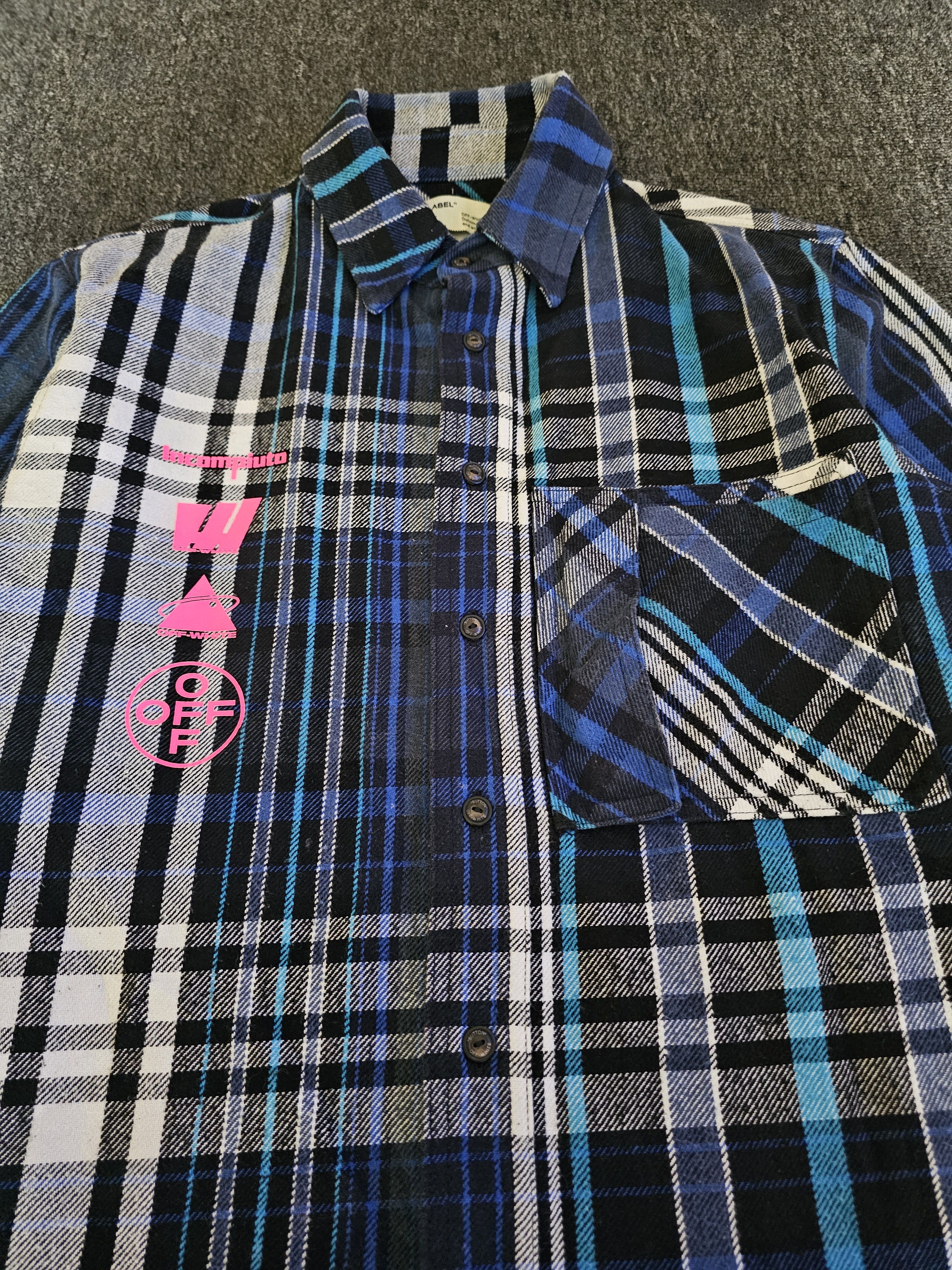 Off-White OFF-WHITE Men's Thick Graffiti Oversize Shirt Size S Size US S / EU 44-46 / 1 - 2 Thumbnail