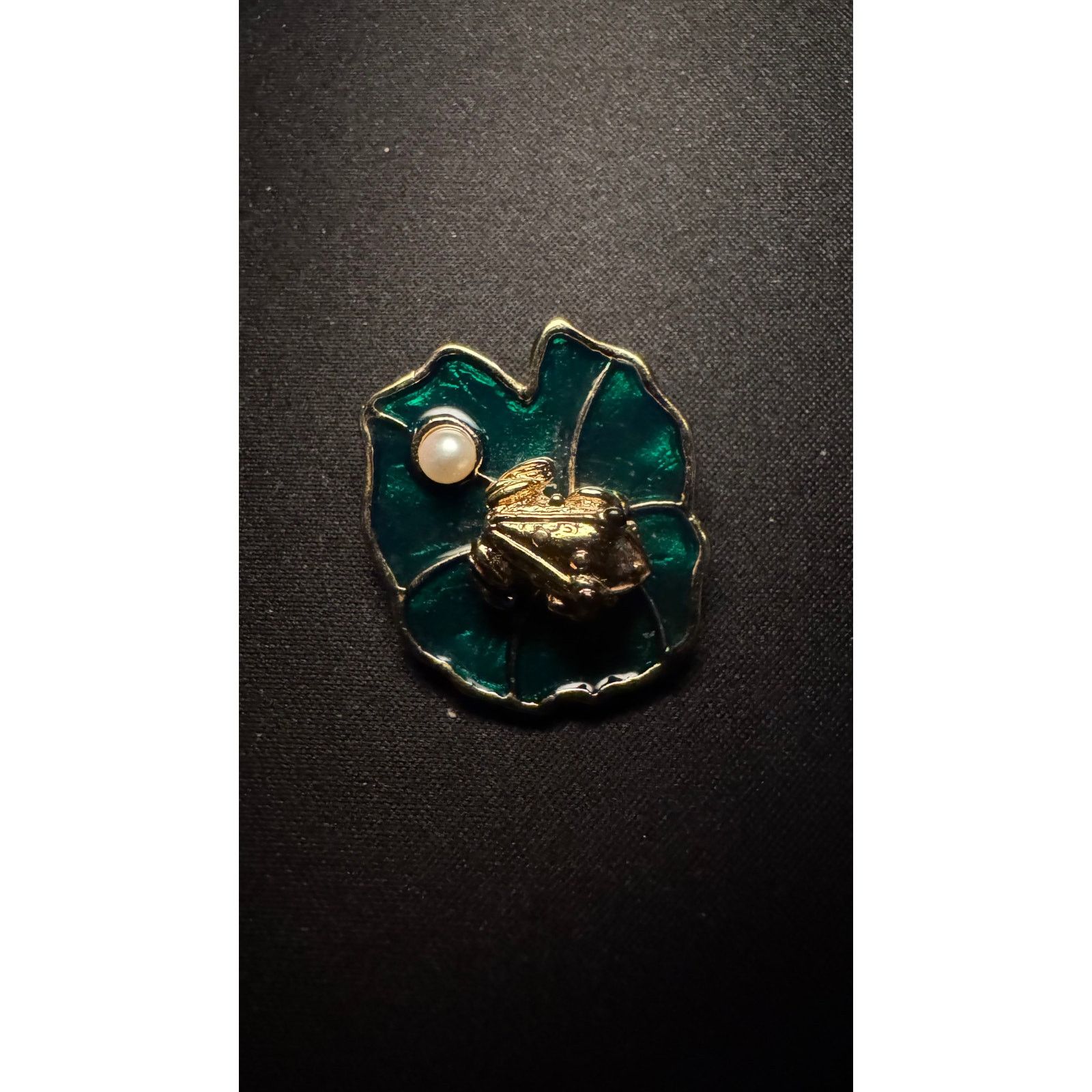 Other Vintage JJ Frog on Lily Pad with Real Pearl Brooch Size ONE SIZE - 2 Thumbnail
