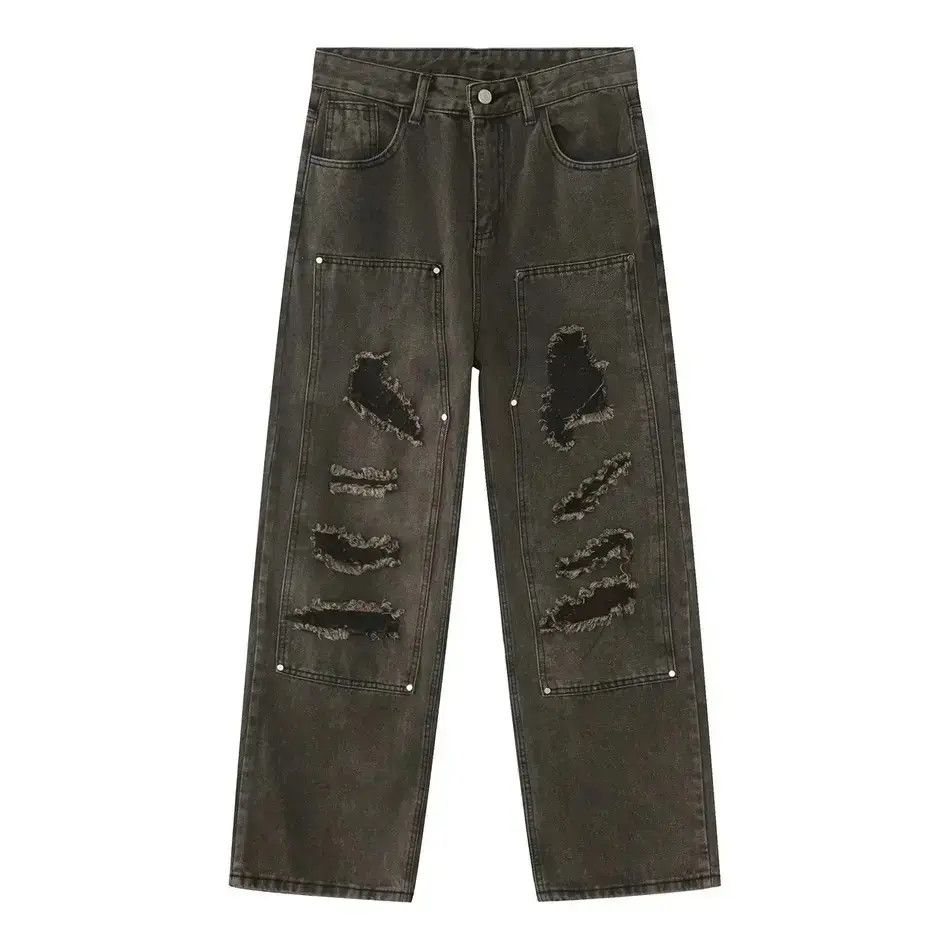 Japanese Brand Retro loose hip-hop ripped jeans Size US 32 / EU 48 - 4 Thumbnail