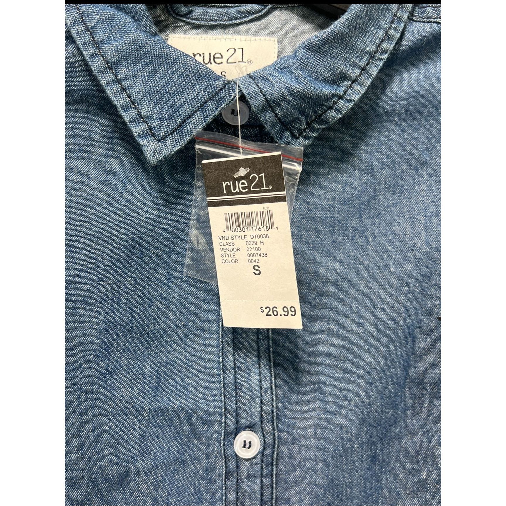 rue21 Rue 21 - Women's Chambray Long Sleeve Button Down Shirt With Size S / US 4 / IT 40 - 9 Thumbnail