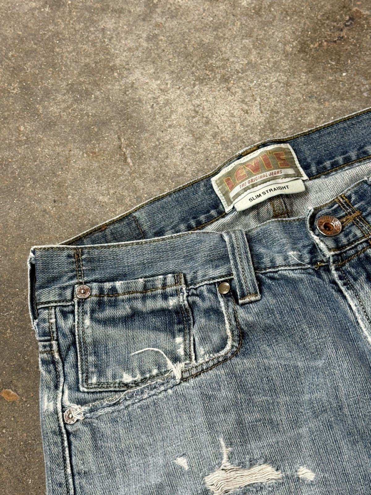 Levi's Vintage Checkered Levi Distressed Slim Hole Knee Denim Jeans Size US 32 / EU 48 - 6 Thumbnail