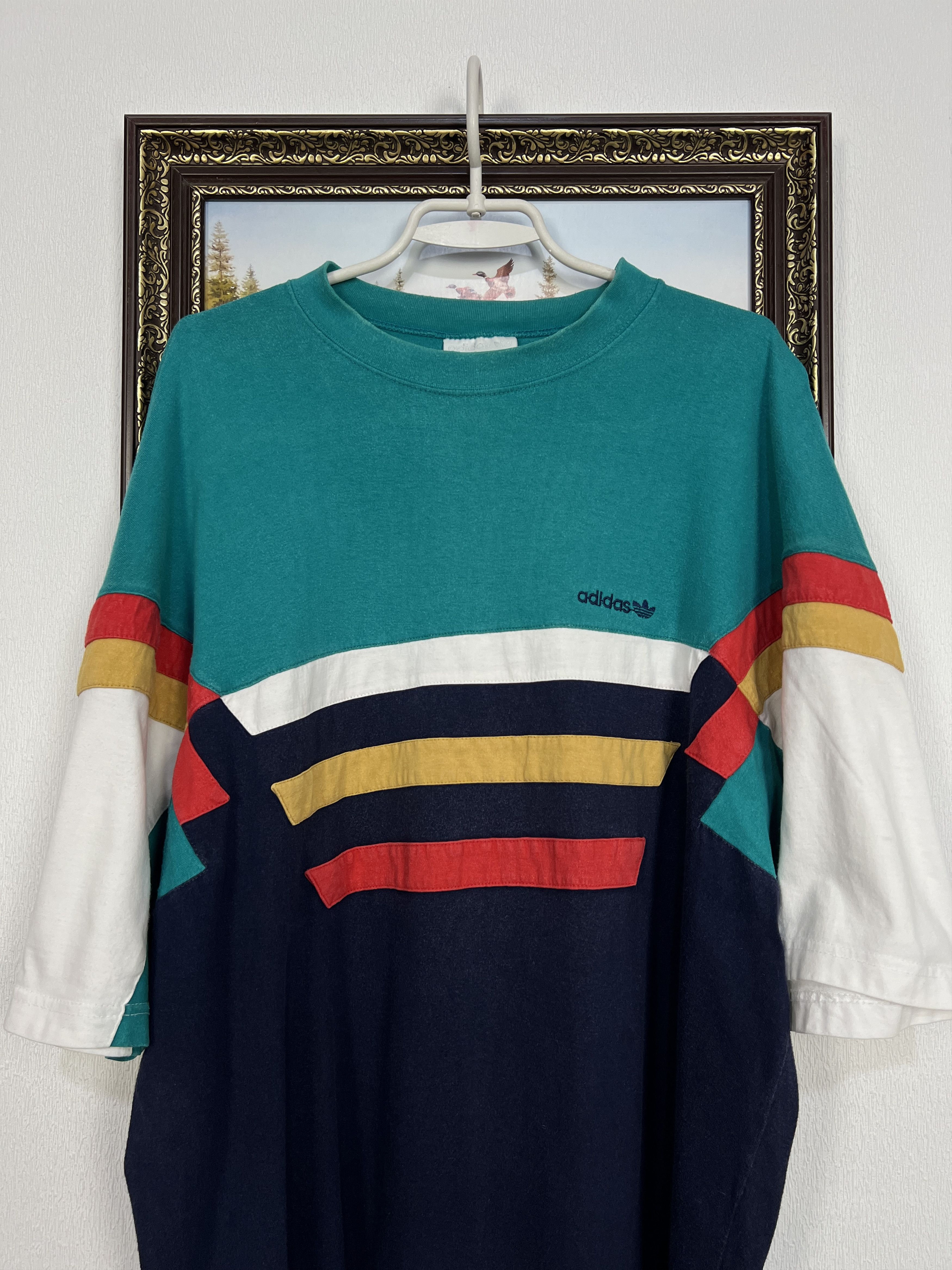 Adidas Vintage 90's Adidas Rare Shirt Tee Stripes Mens Jersey Y2K Size US XL / EU 56 / 4 - 2 Thumbnail