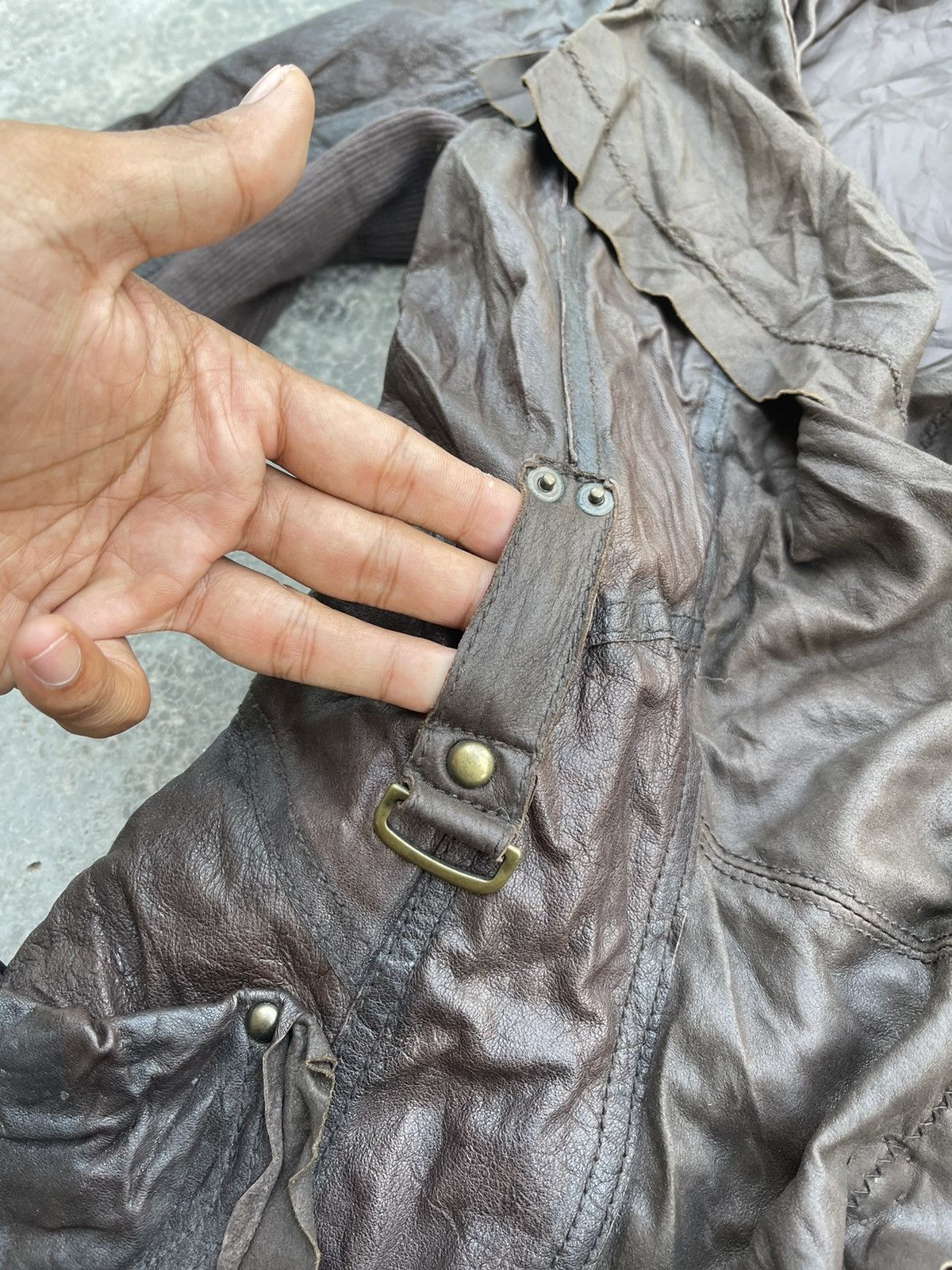 If Six Was Nine Blue Jam sheep leather Bondage L.G.B style Jacket Size S / US 4 / IT 40 - 14 Thumbnail