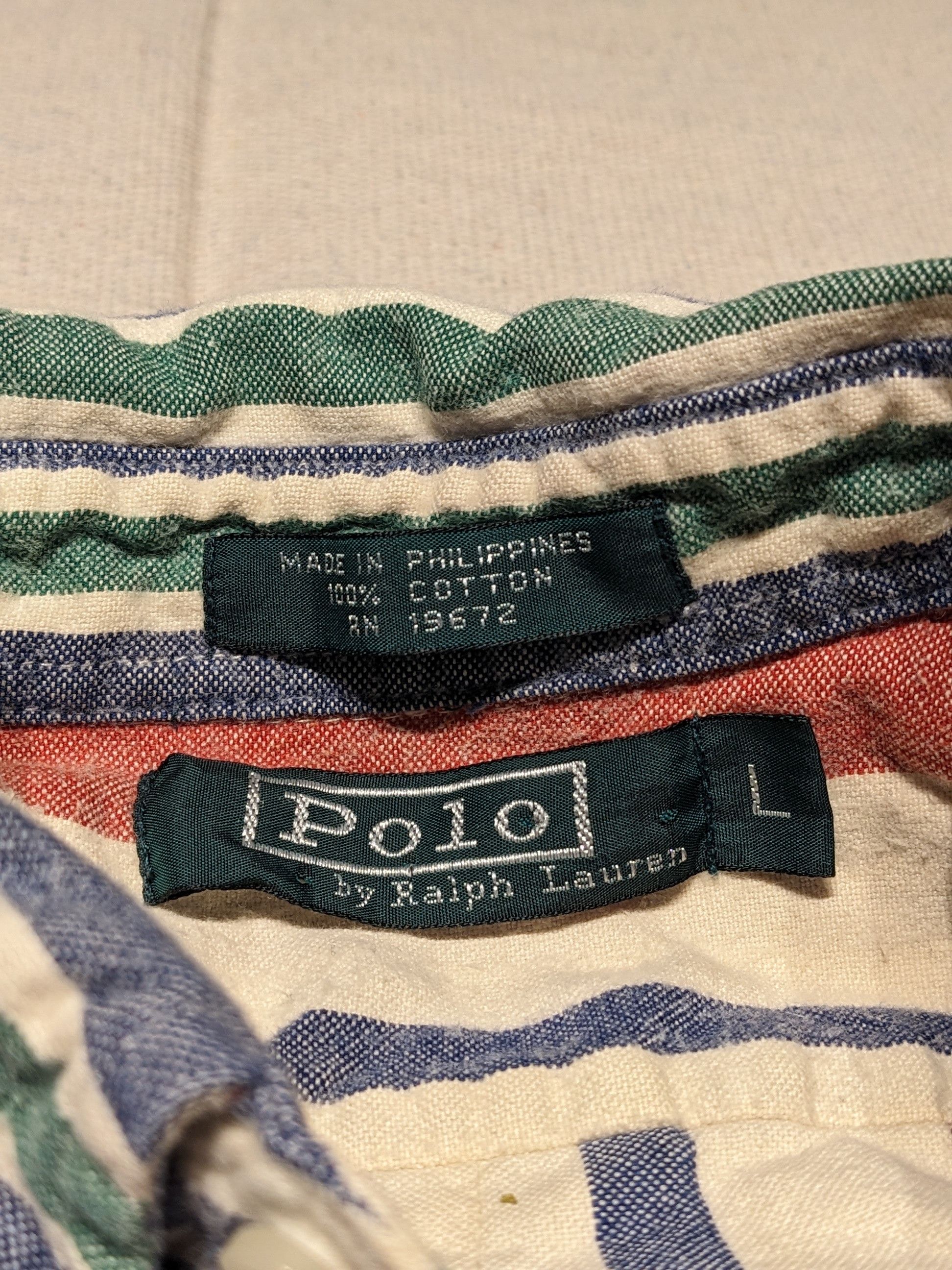 Polo Ralph Lauren Vintage Striped Polo button up shirt women's L men's S/M Size US M / EU 48-50 / 2 - 7 Thumbnail