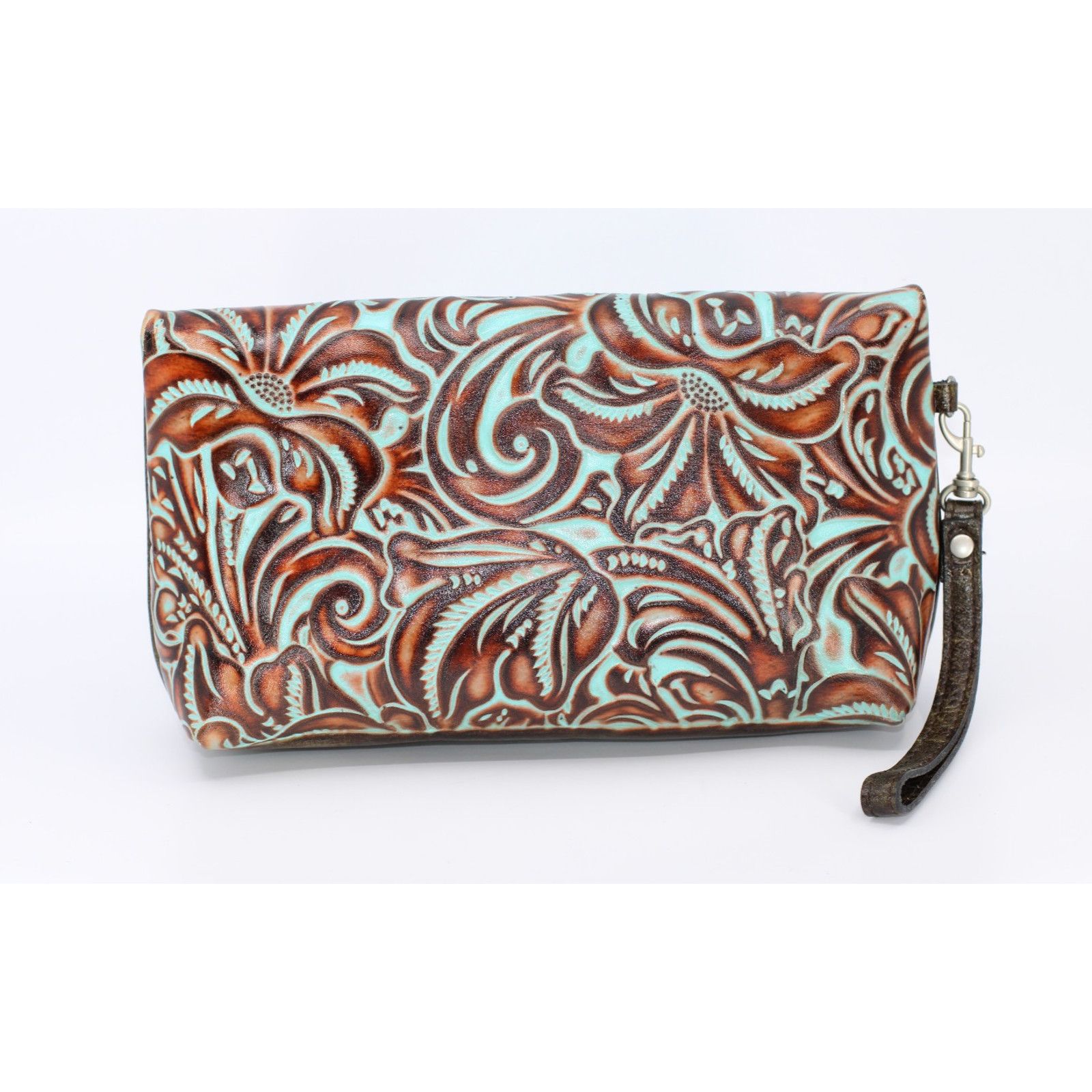 Patricia Nash PATRICIA NASH Valerie Turquoise Tooled Leather Wristlet Bag Size ONE SIZE - 2 Thumbnail