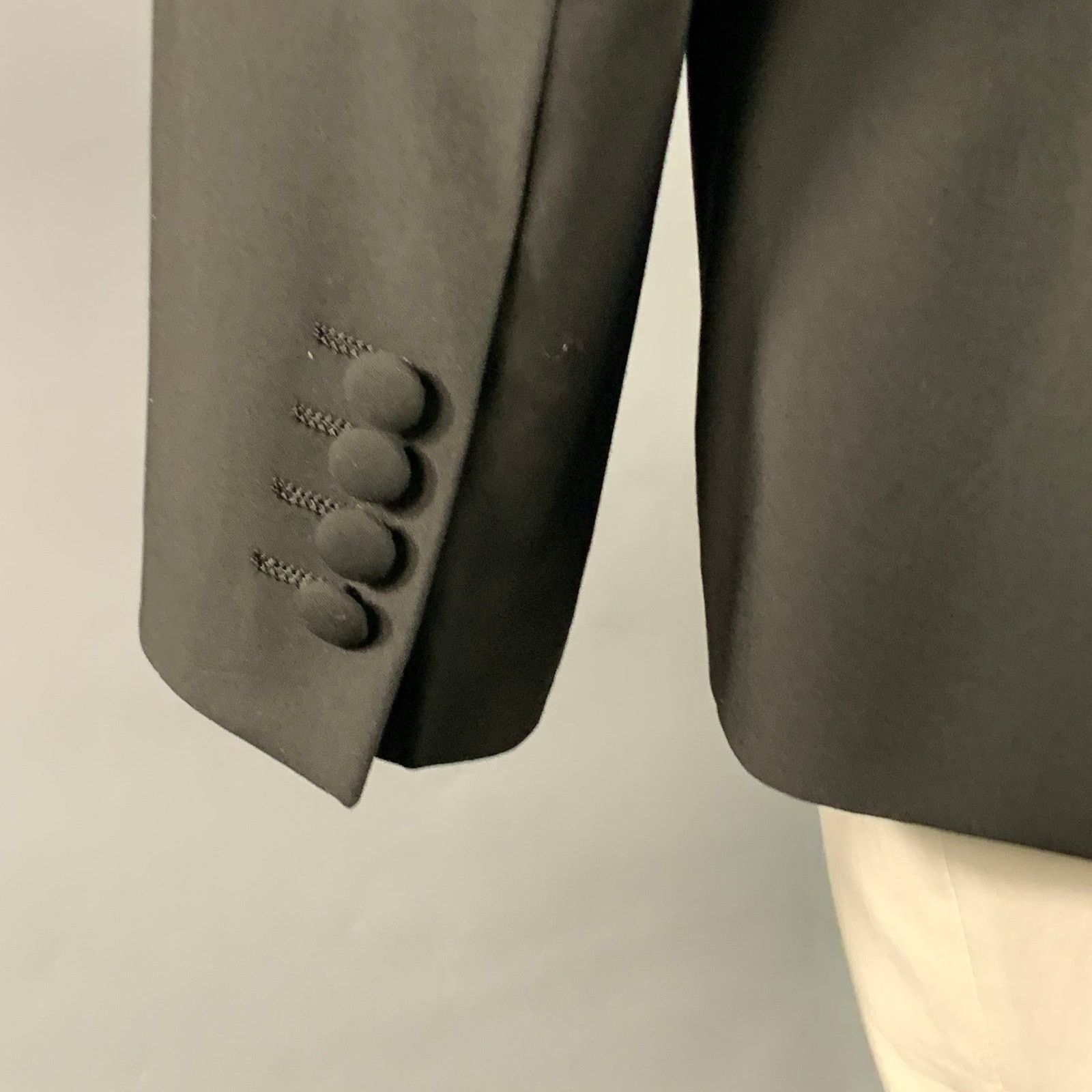 Other NOAK Long Black Polyester Blend Peak Lapel Tuxedo Jacket Size 42L - 5 Thumbnail