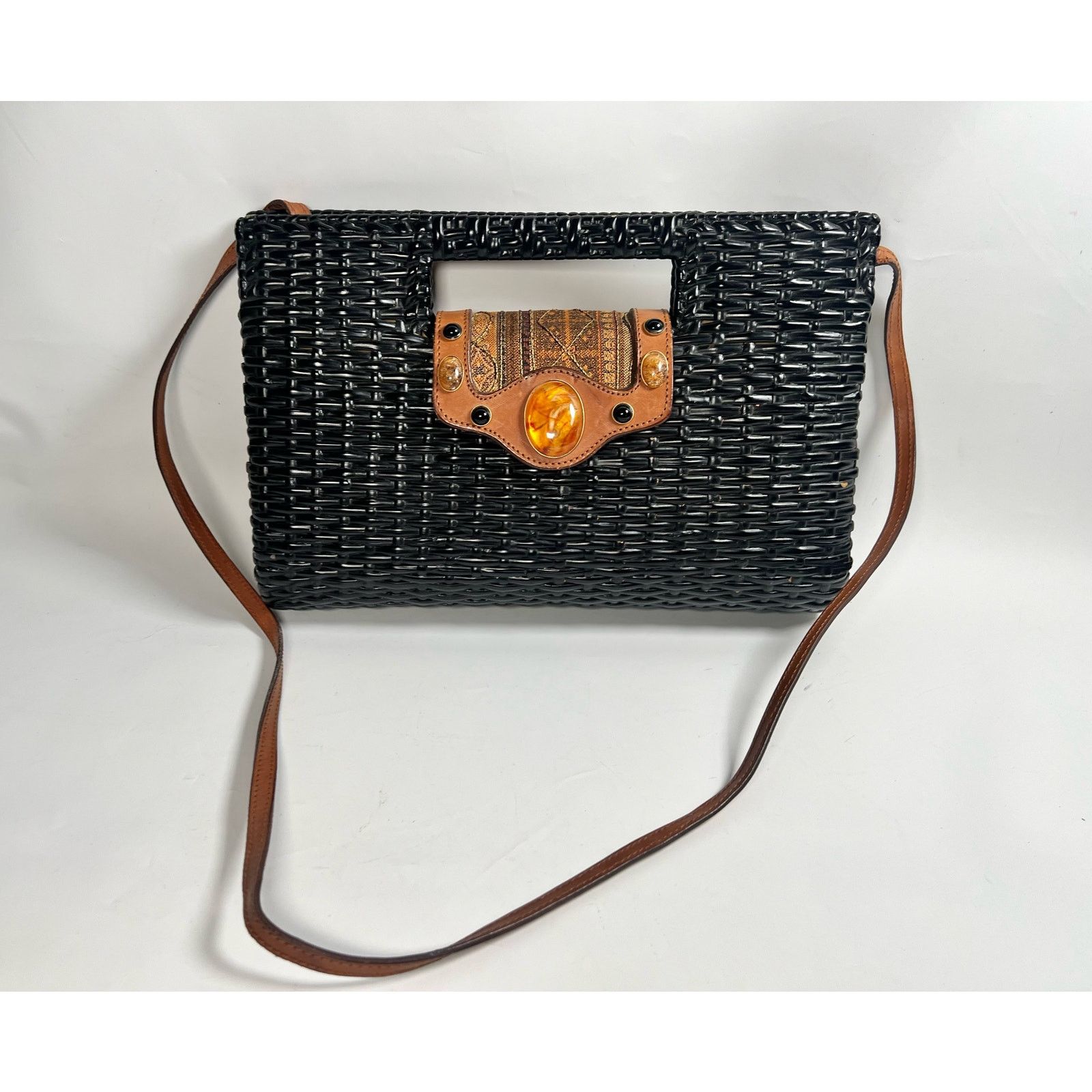Other Vintage Rodo Black Wicker Shoulder Bag Size ONE SIZE - 2 Thumbnail