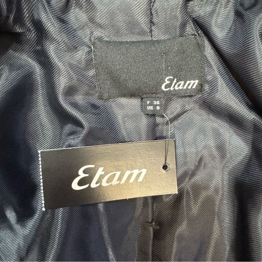Other NWT New Etam Paris Navy Plaid Blazer Size S Size S / US 4 / IT 40 - 6 Thumbnail
