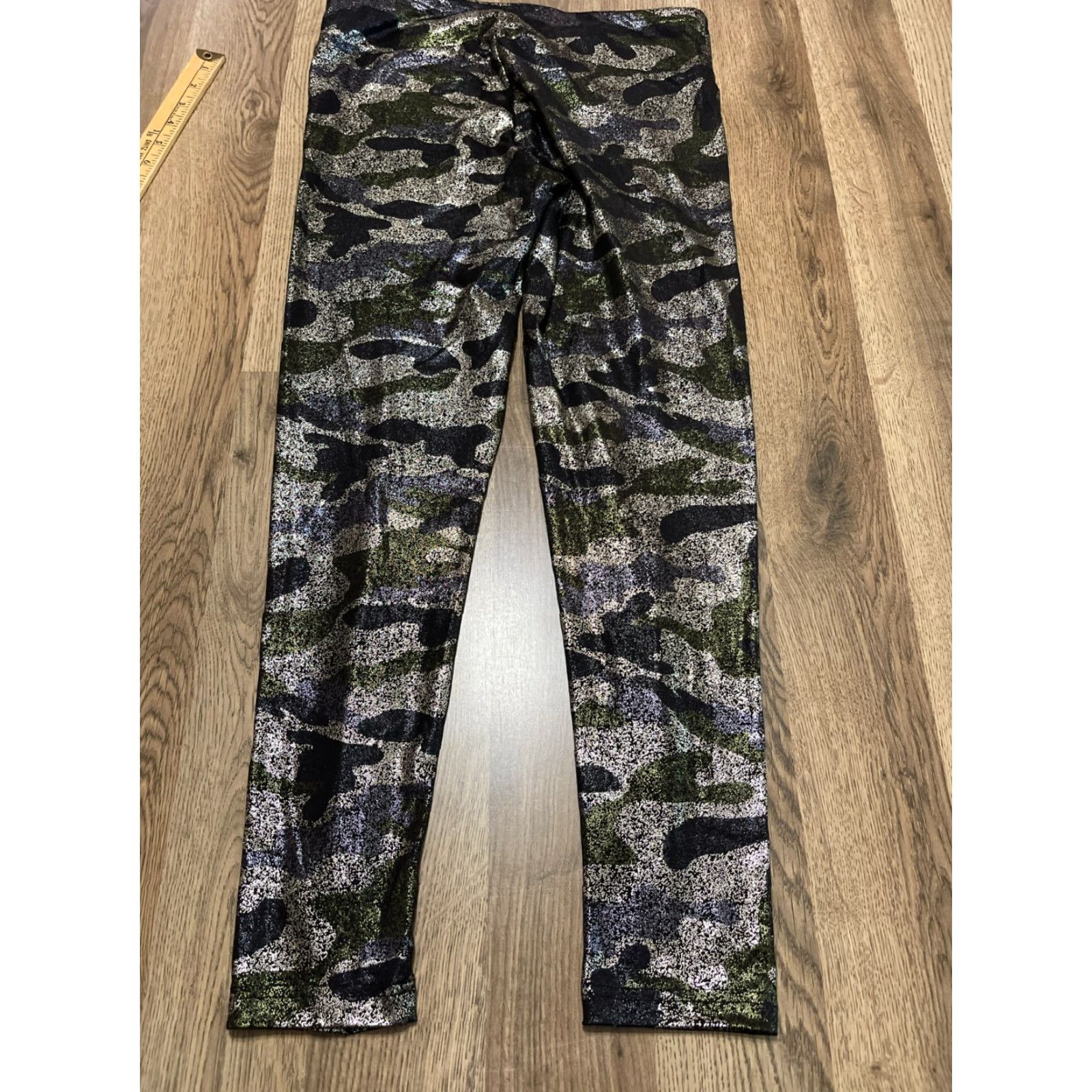 Vintage VINTAGE No Boundaries Pants Womens Large Black Green Camouflage Leggings Size 36" / US 14 / IT 50 - 2 Thumbnail