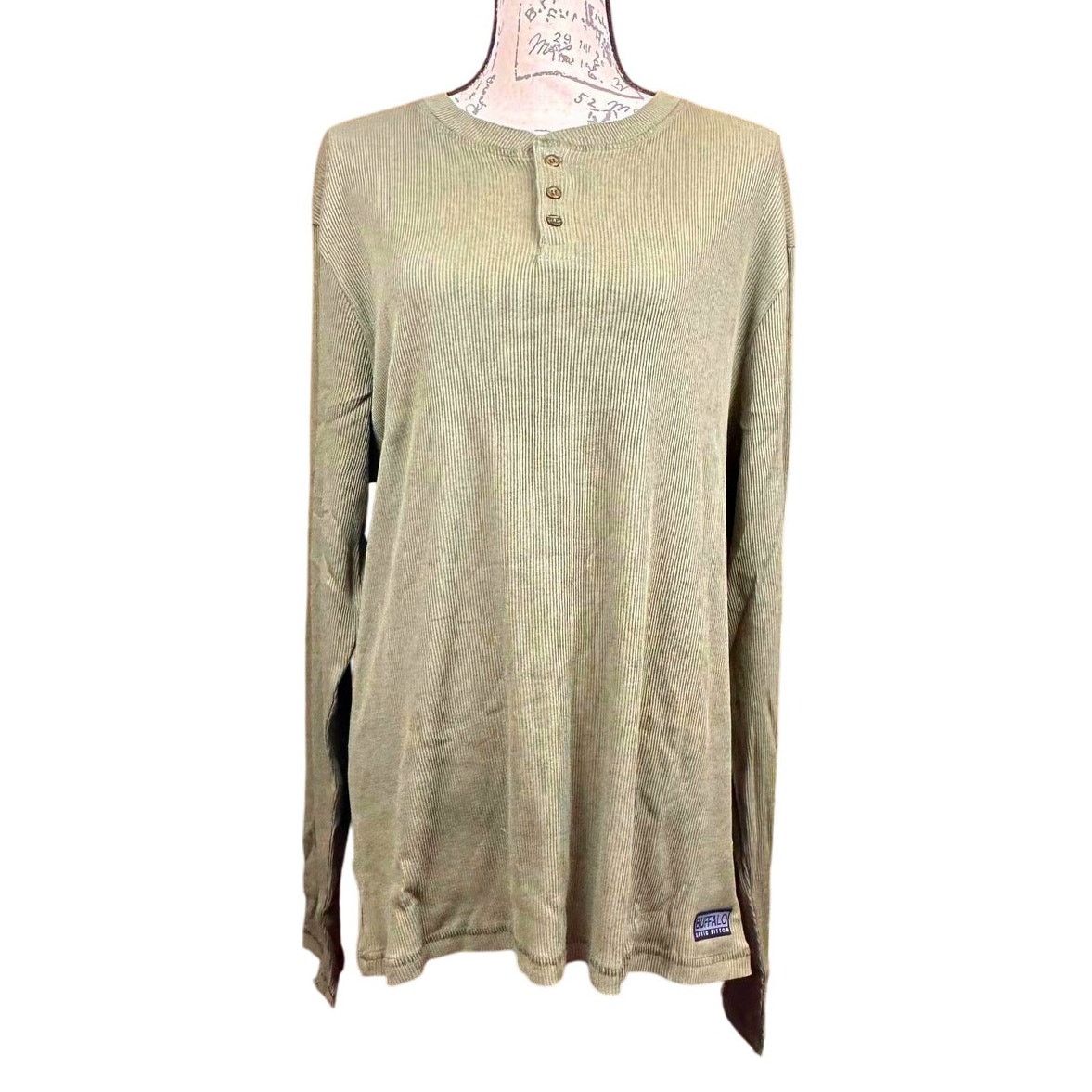 Other Buffalo Nirvana Long Sleeve Henley Olive Mens XXL Size US XXL / EU 58 / 5 - 6 Thumbnail