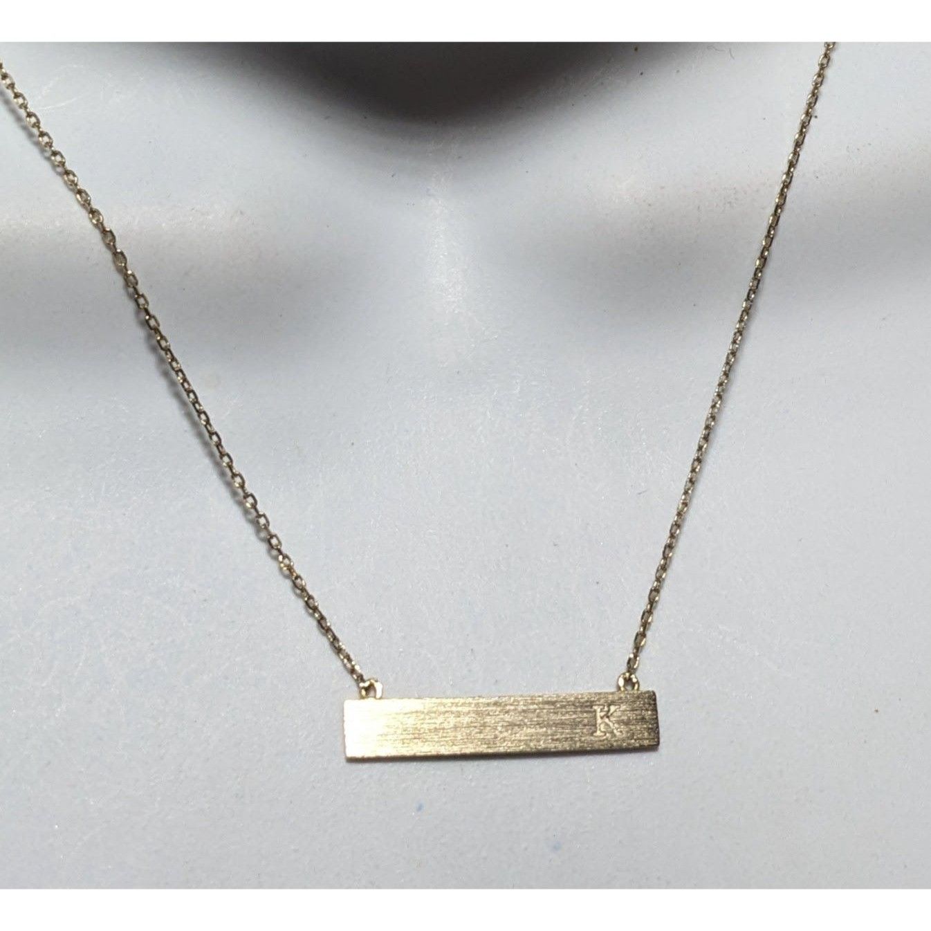 Other Gold Bar Necklace With Initial K Size ONE SIZE - 7 Thumbnail