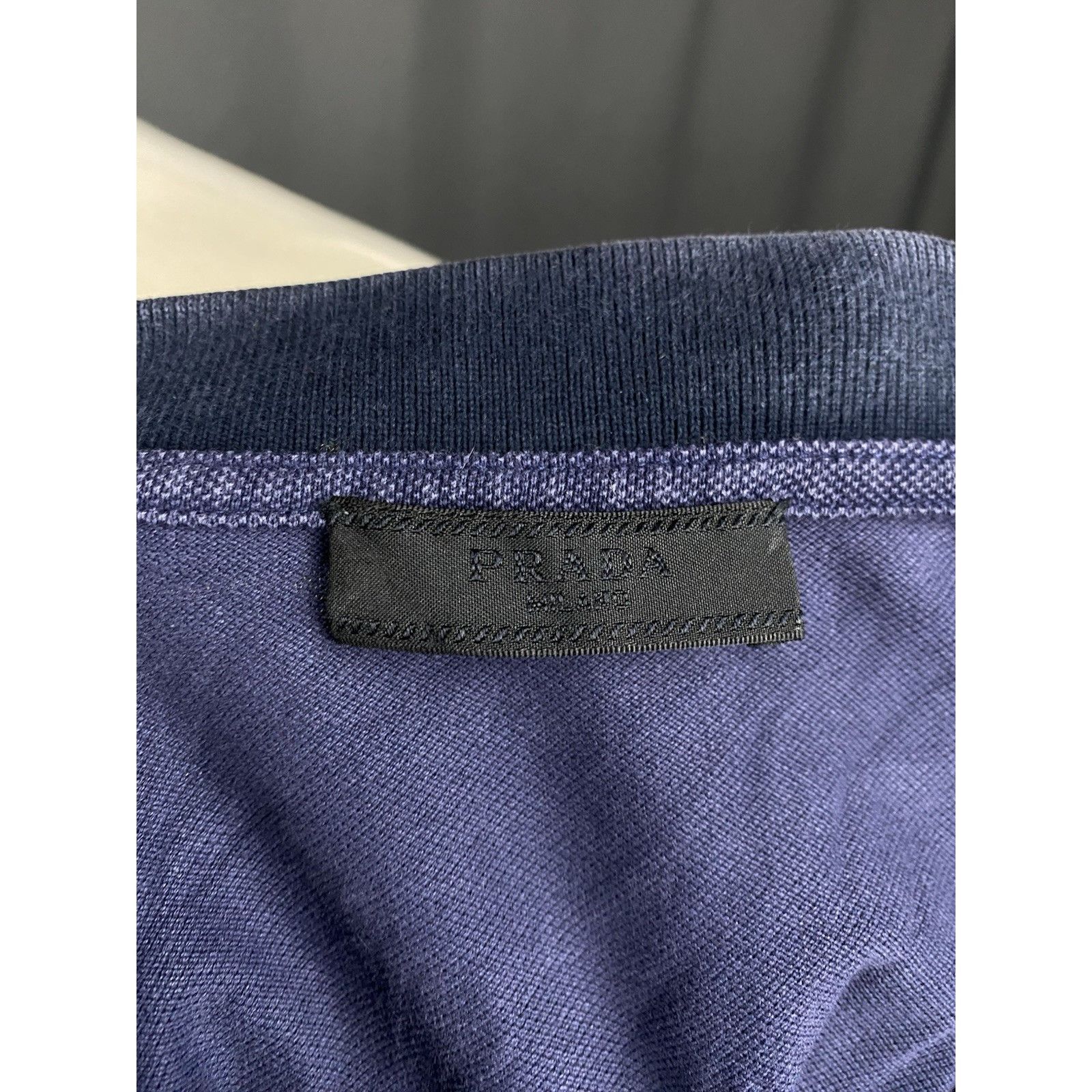 Prada Prada Red Tab Men's Blue Collared Polo Sweater Size S Size US S / EU 44-46 / 1 - 10 Thumbnail