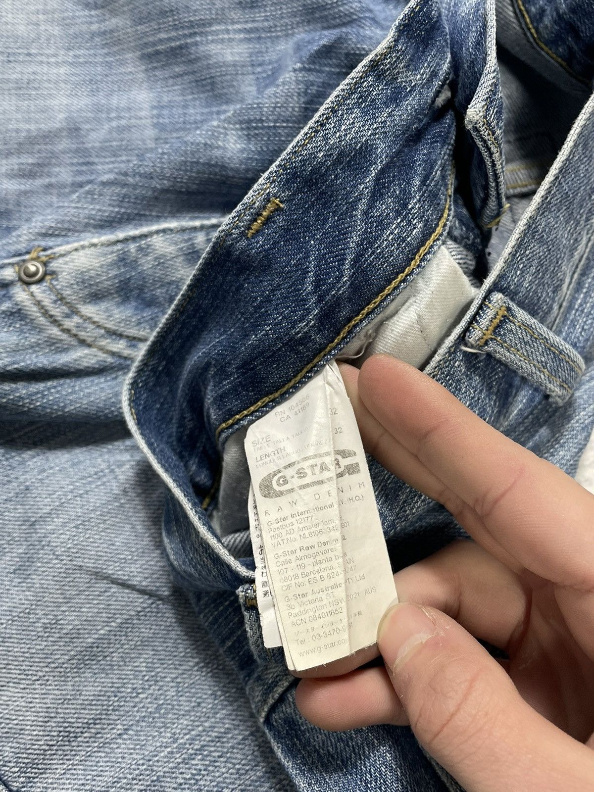 G-Star × Vintage Vintage G-Star Raw Faded Denim Jeans Size US 32 / EU 48 - 13 Thumbnail
