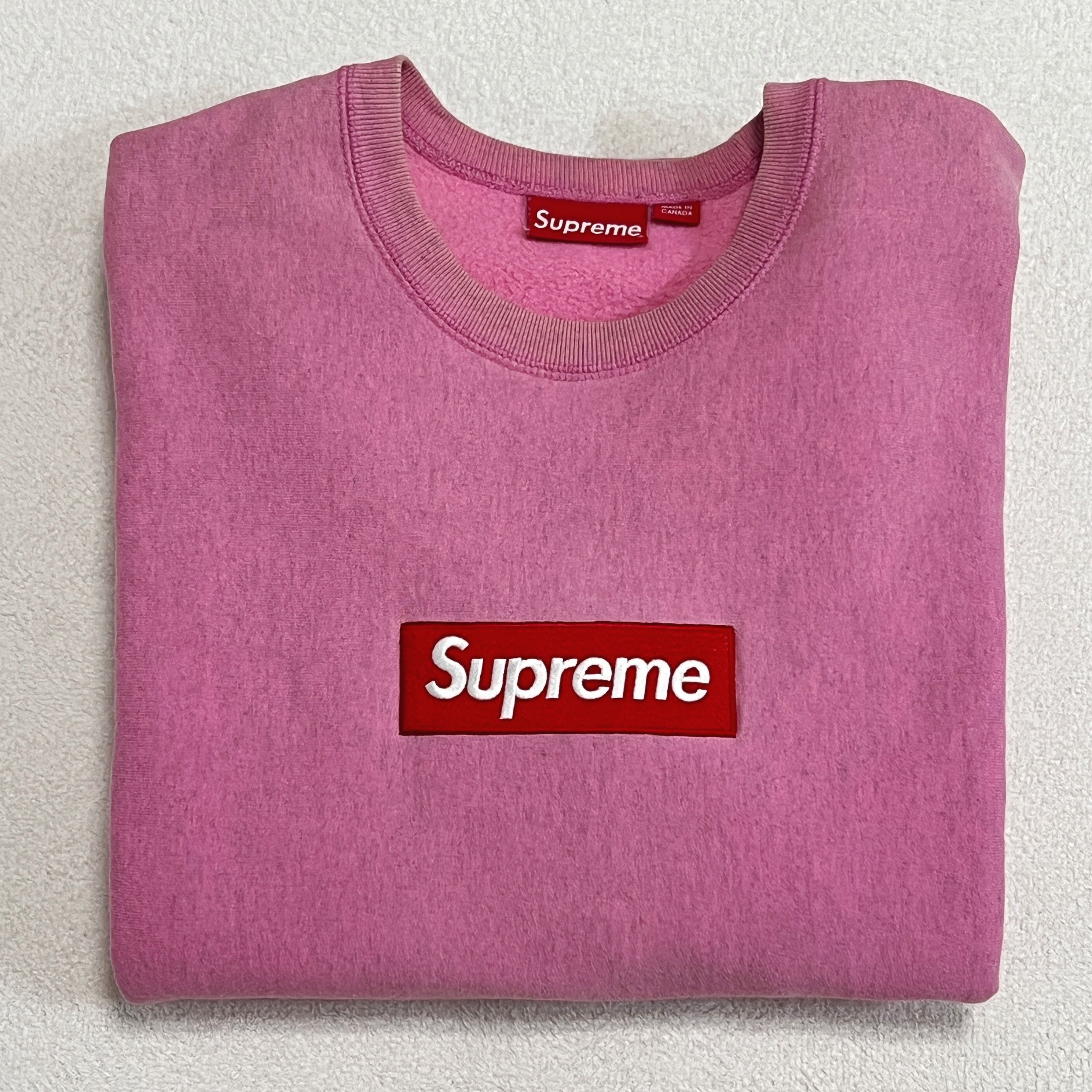 Supreme Supreme 15FW Box Logo CrewNeck Heather Pink Size US L / EU 52-54 / 3 - 1 Thumbnail