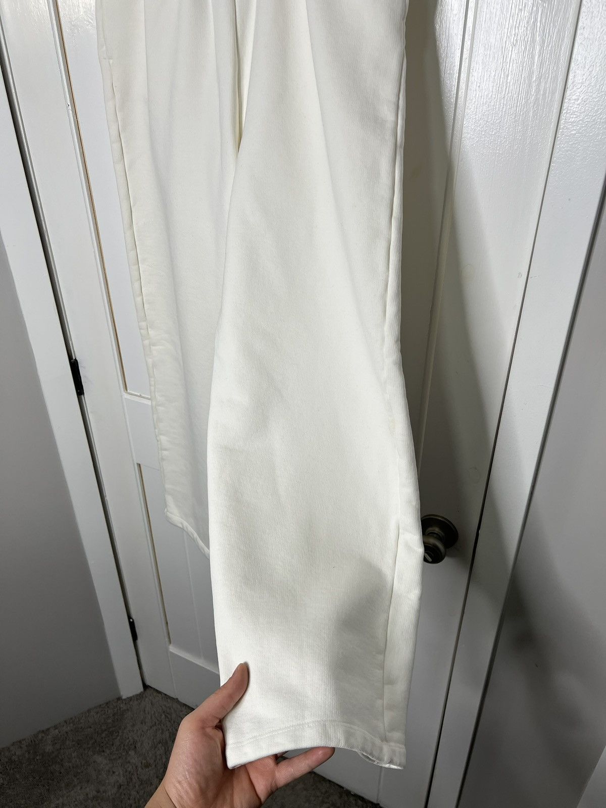 Other Velour Garments 600 GSM 'Bone White' Straight-leg Pants × 1 Size US 33 - 4 Thumbnail