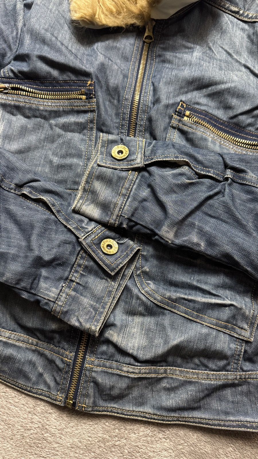 Hysteric Glamour Vintage Y2K Replay Faux Fur Denim Jacket gucci dolce gabbana Size S / US 4 / IT 40 - 6 Thumbnail