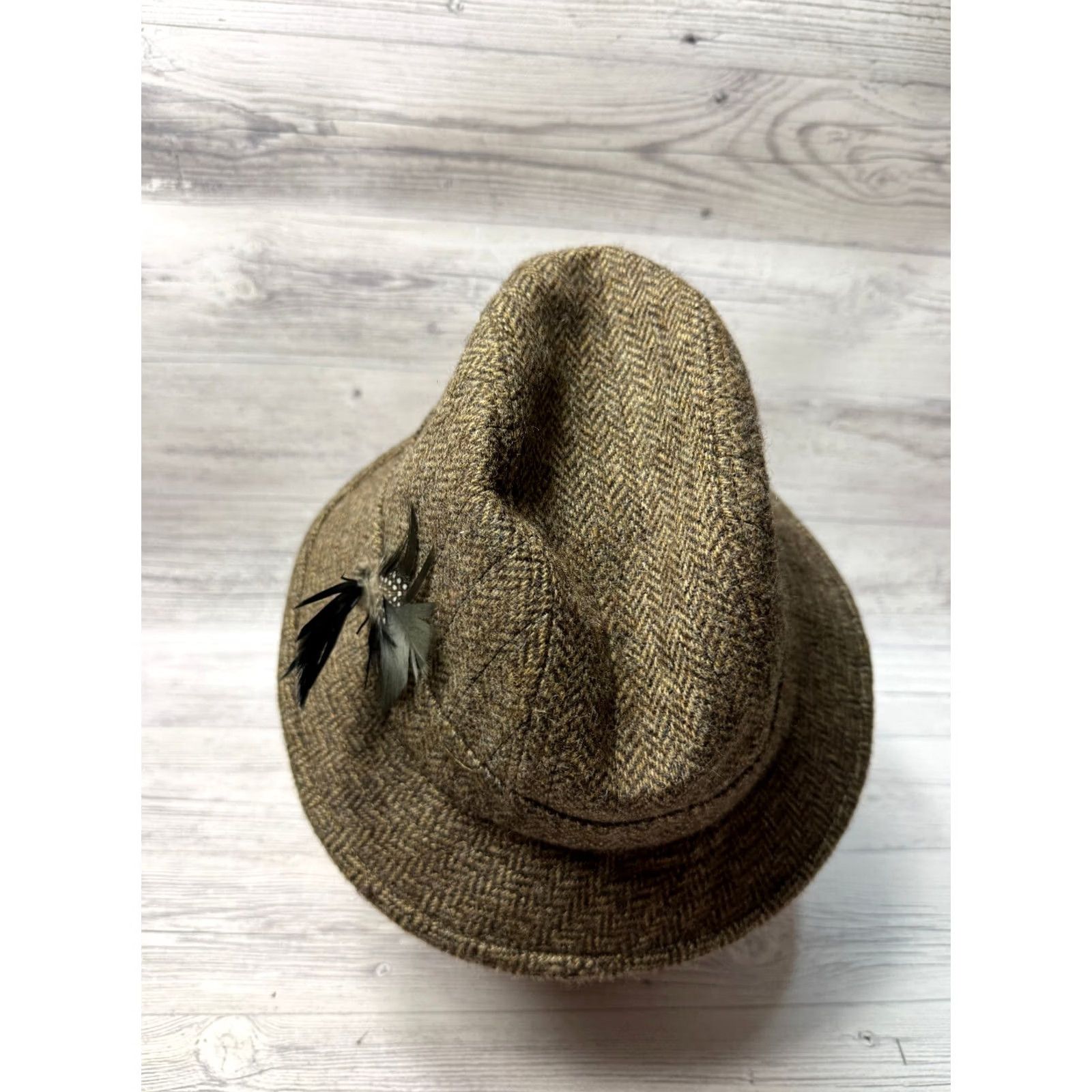 Vintage MOON Brown Fedora Wool Cap 7-7 1/8 M Men Hat Size 7 Brown Moon Fedora Wool Cap Mens 7-7 1/8 Size ONE SIZE - 4 Thumbnail