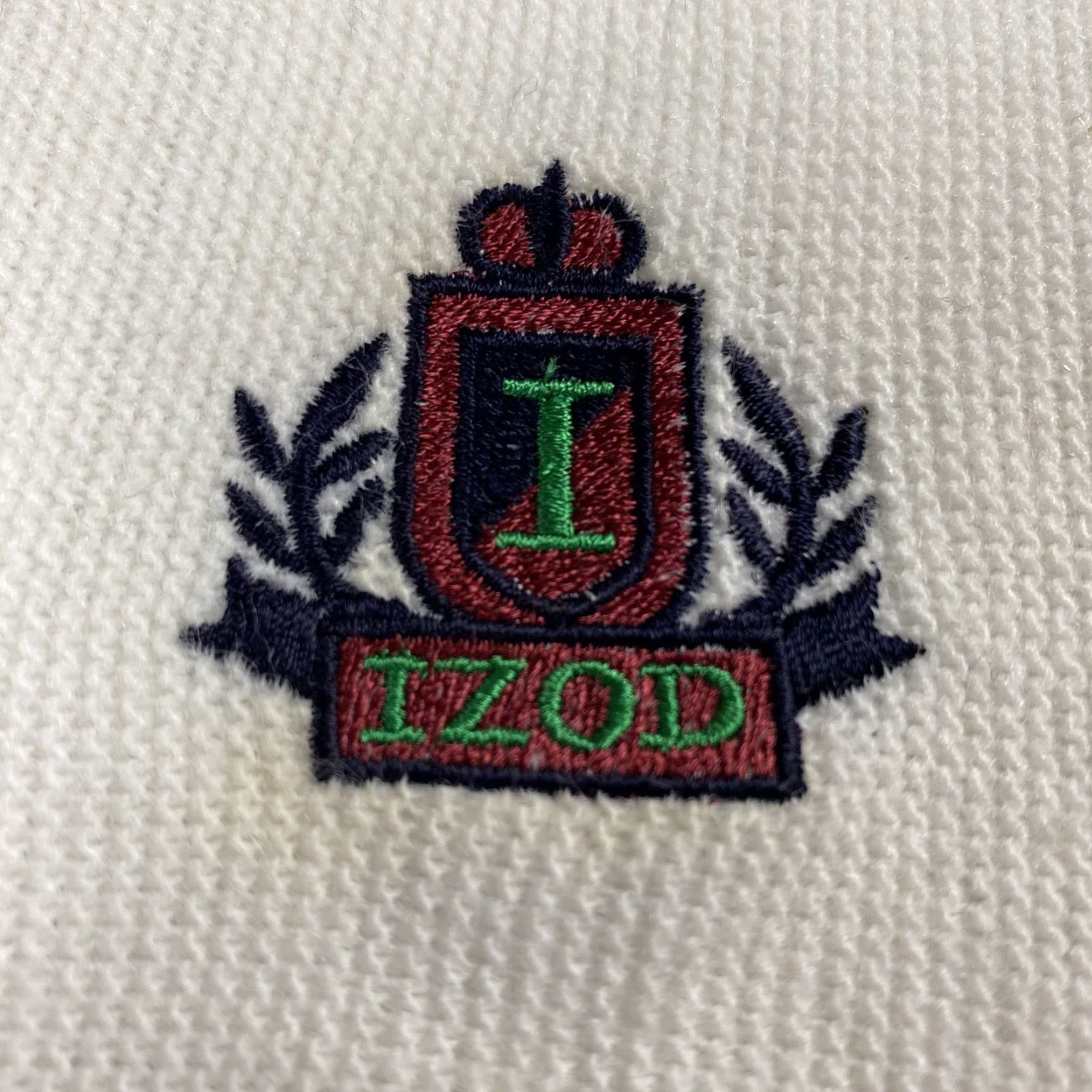 Izod VINTAGE IZOD Cardigan Sweater White Mens L Regular 80s USA Logo Knit 100% Acrylic Front-Logo Knitwear Size US L / EU 52-54 / 3 - 3 Thumbnail