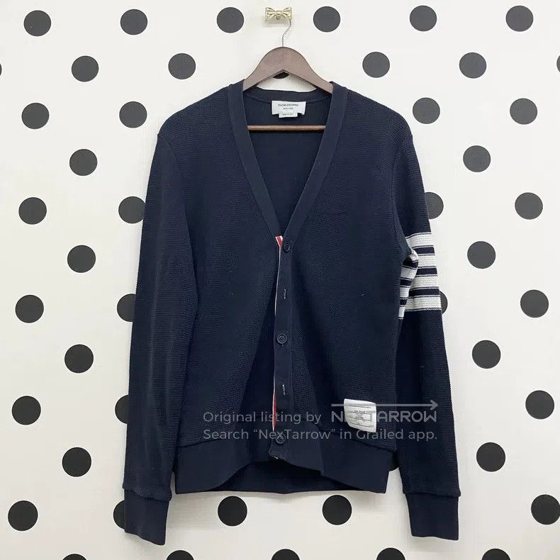 Thom Browne Thom Browne Dark Blue Open Cardigan Jacket Size US L / EU 52-54 / 3 - 1 Thumbnail