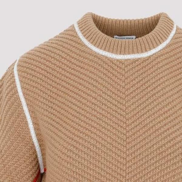 Bottega Veneta o1w1db10824 Wool Cashmere Overlock Jumper in Camel Size M / US 6-8 / IT 42-44 - 3 Thumbnail