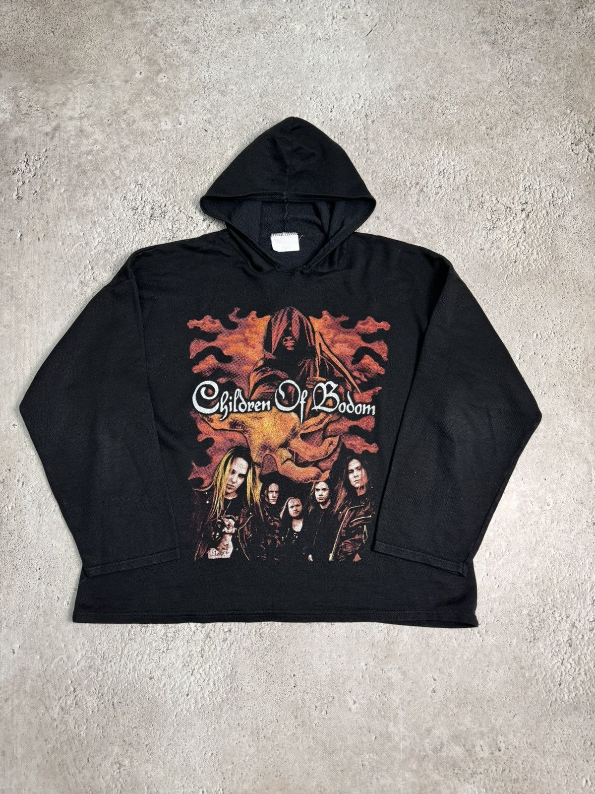 image of Band Tees x Rock Band Vintage 00S Children Of Bodom 'something Wild' Euro Hoodie in Black (Size Lar