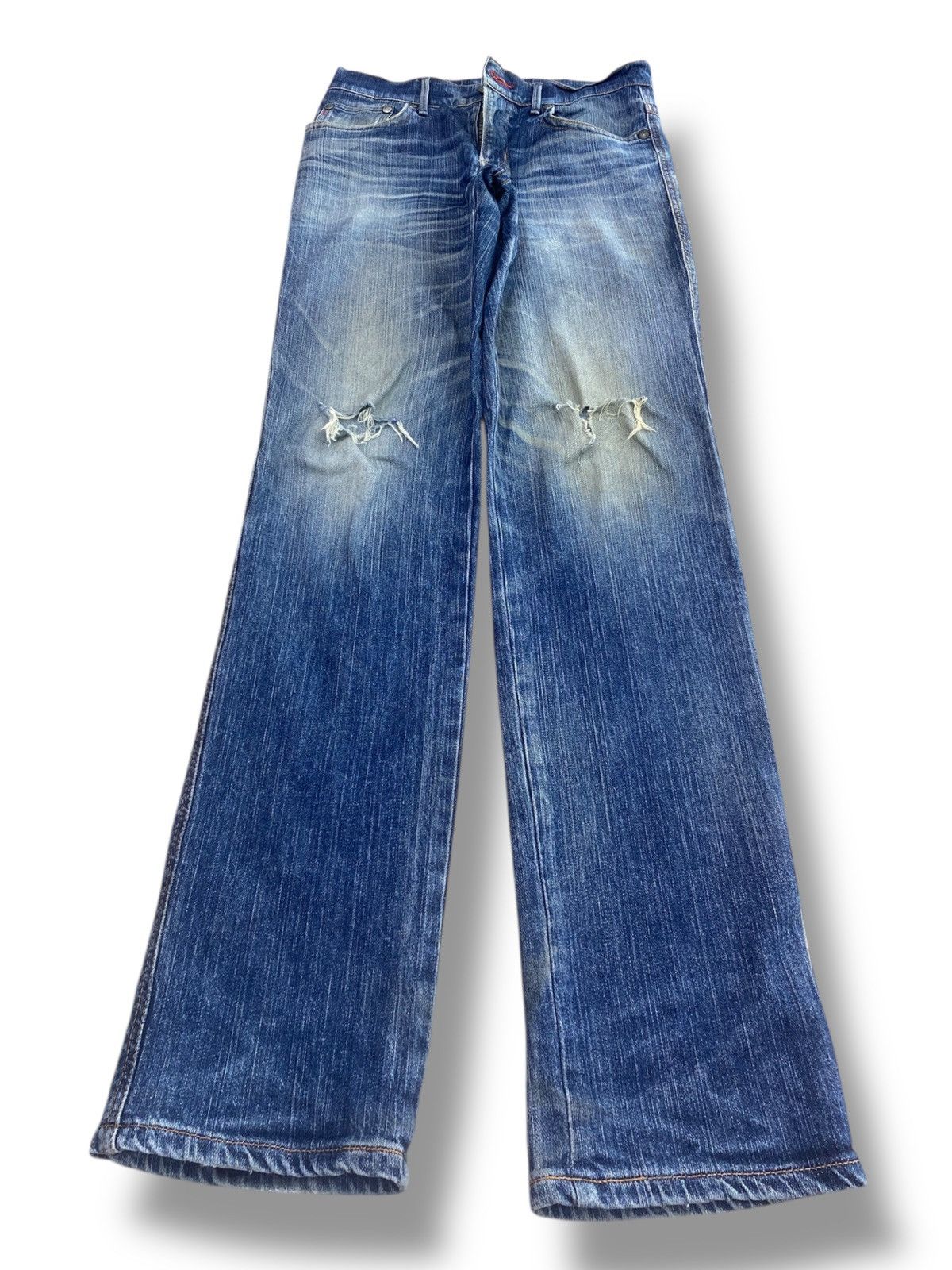 Edwin Vintage Edwin Faded Blue Wash Style Ripped Jeans Size US 32 / EU 48 - 1 Thumbnail
