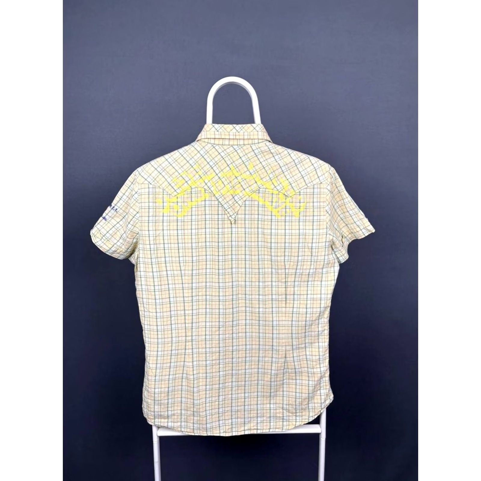 Diesel Diesel Mens Casual Shirt M Yellow Cotton Check Short Sleeve Front Pocket Size US M / EU 48-50 / 2 - 2 Thumbnail