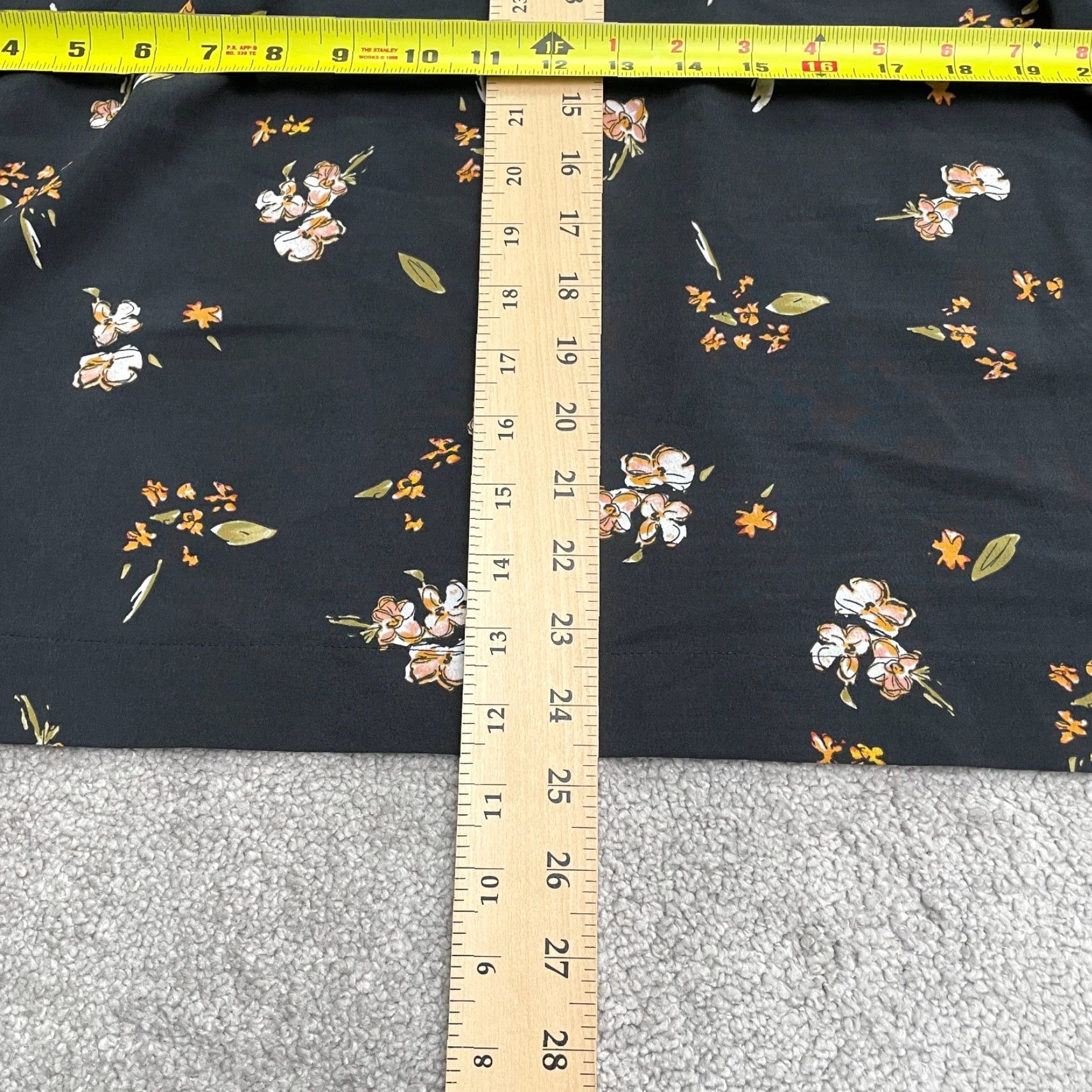 Madison Madison Floral Crop Top Womens XL Black V-Neck Short Sleeve Lightweight Blouse Size XL / US 12-14 / IT 48-50 - 7 Thumbnail
