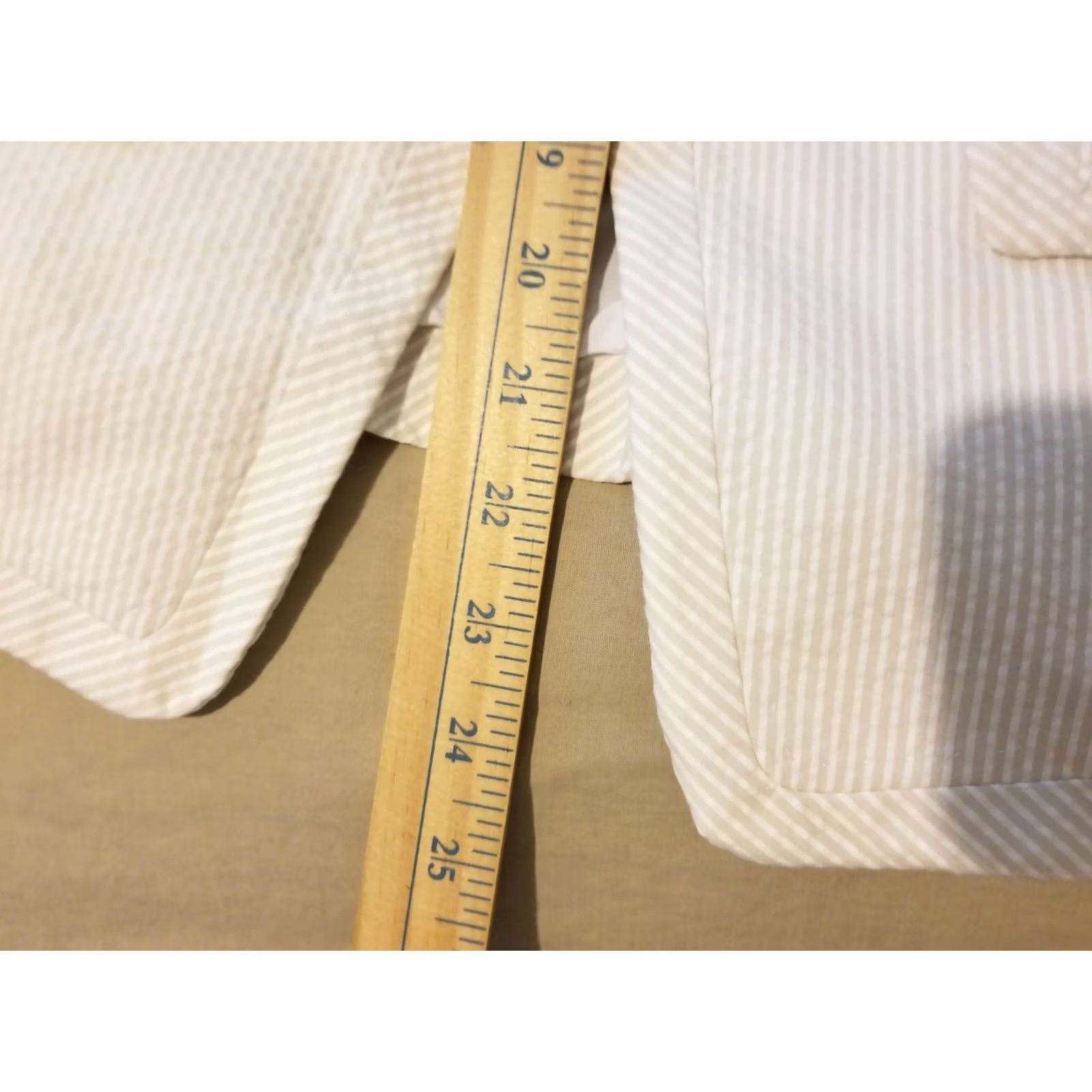 Brooks Brothers Womens Brooks Brothers Jacket Blazer 2 Khaki Cotton Seersucker Size XS / US 0-2 / IT 36-38 - 6 Thumbnail